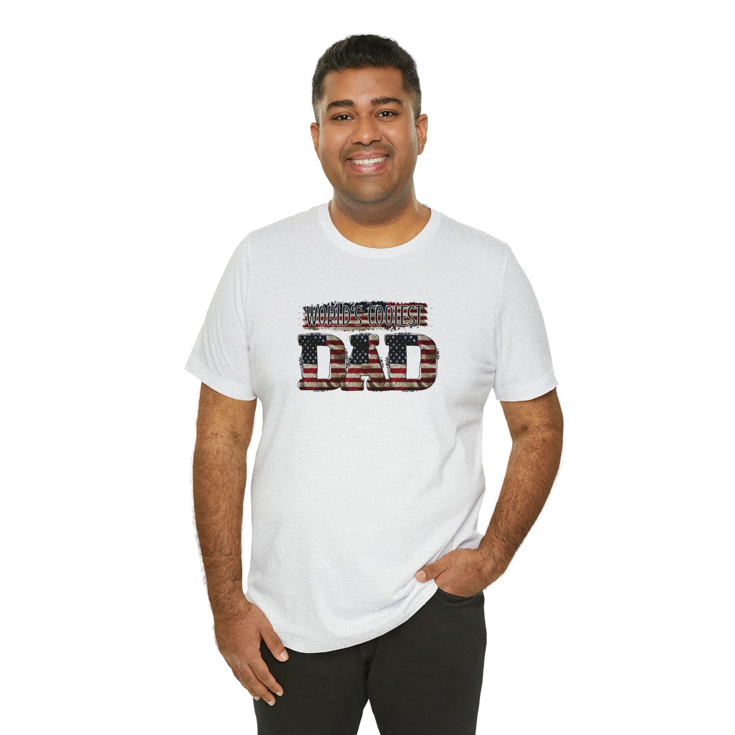 Worlds Coolest Dad Print Jersey Short Sleeve Tee