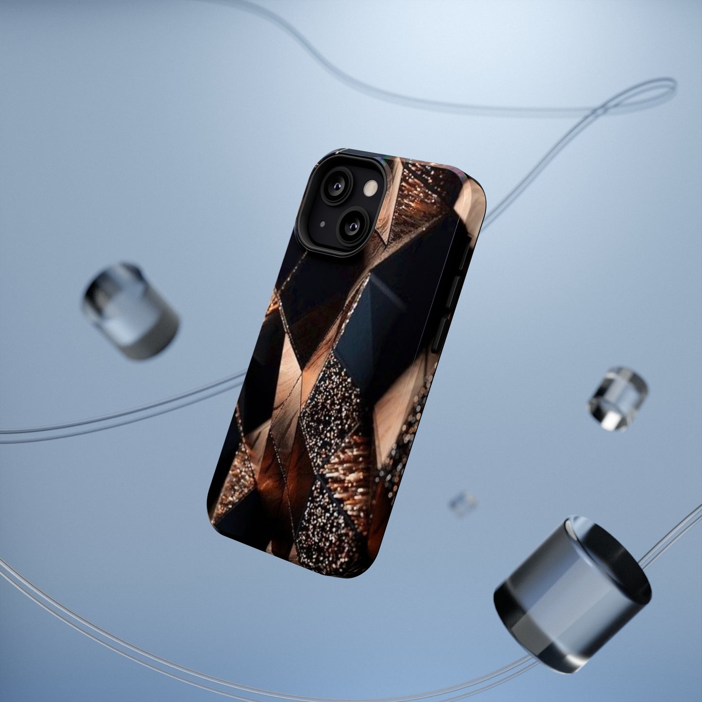 Black/Gold Print Impact-Resistant Cases