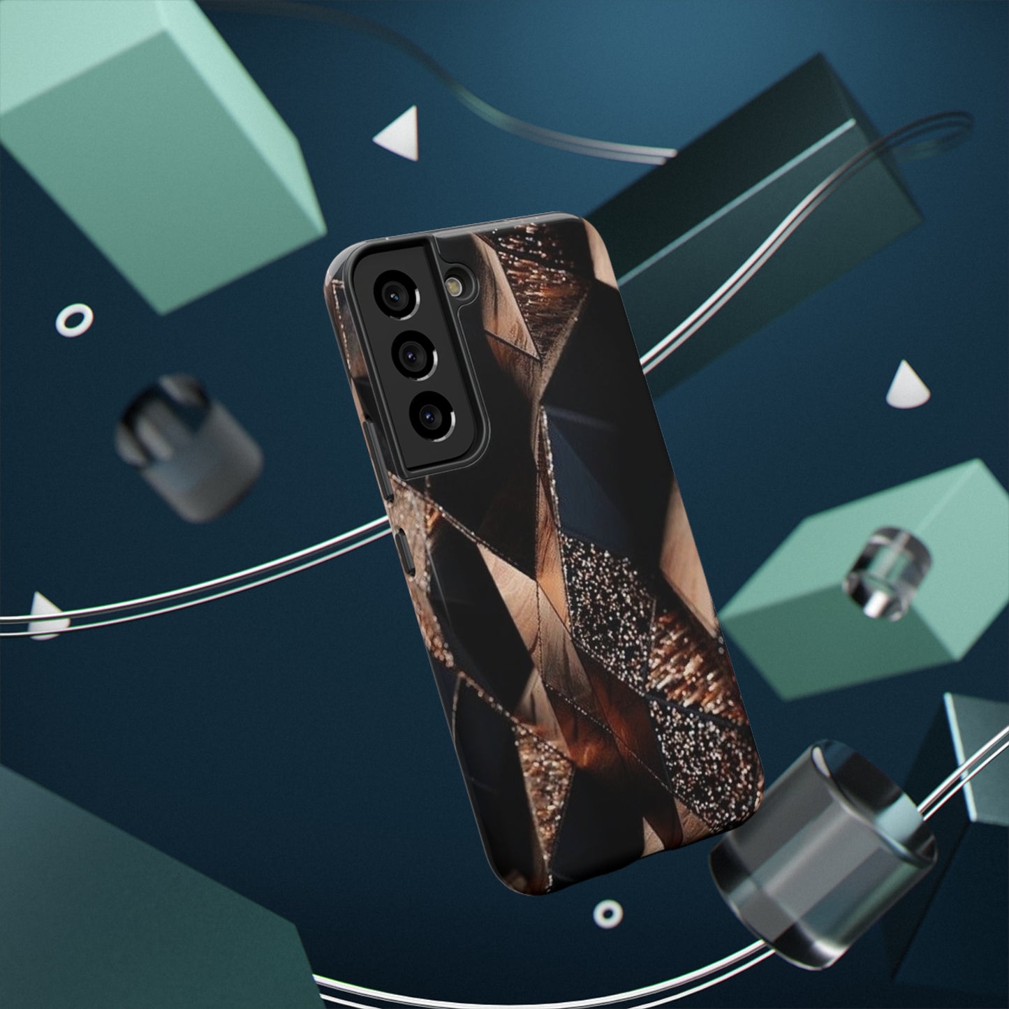 Black/Gold Print Impact-Resistant Cases
