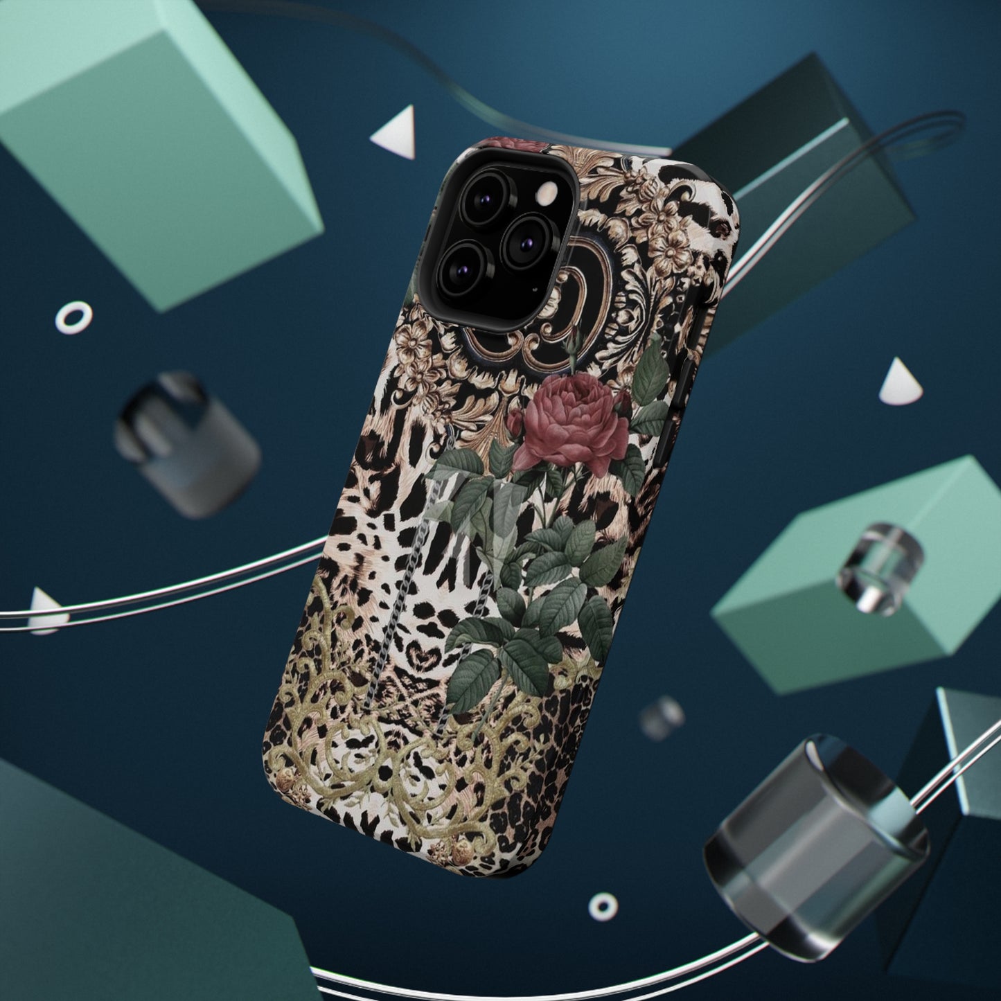 Rose Leopard Print Impact-Resistant Cases