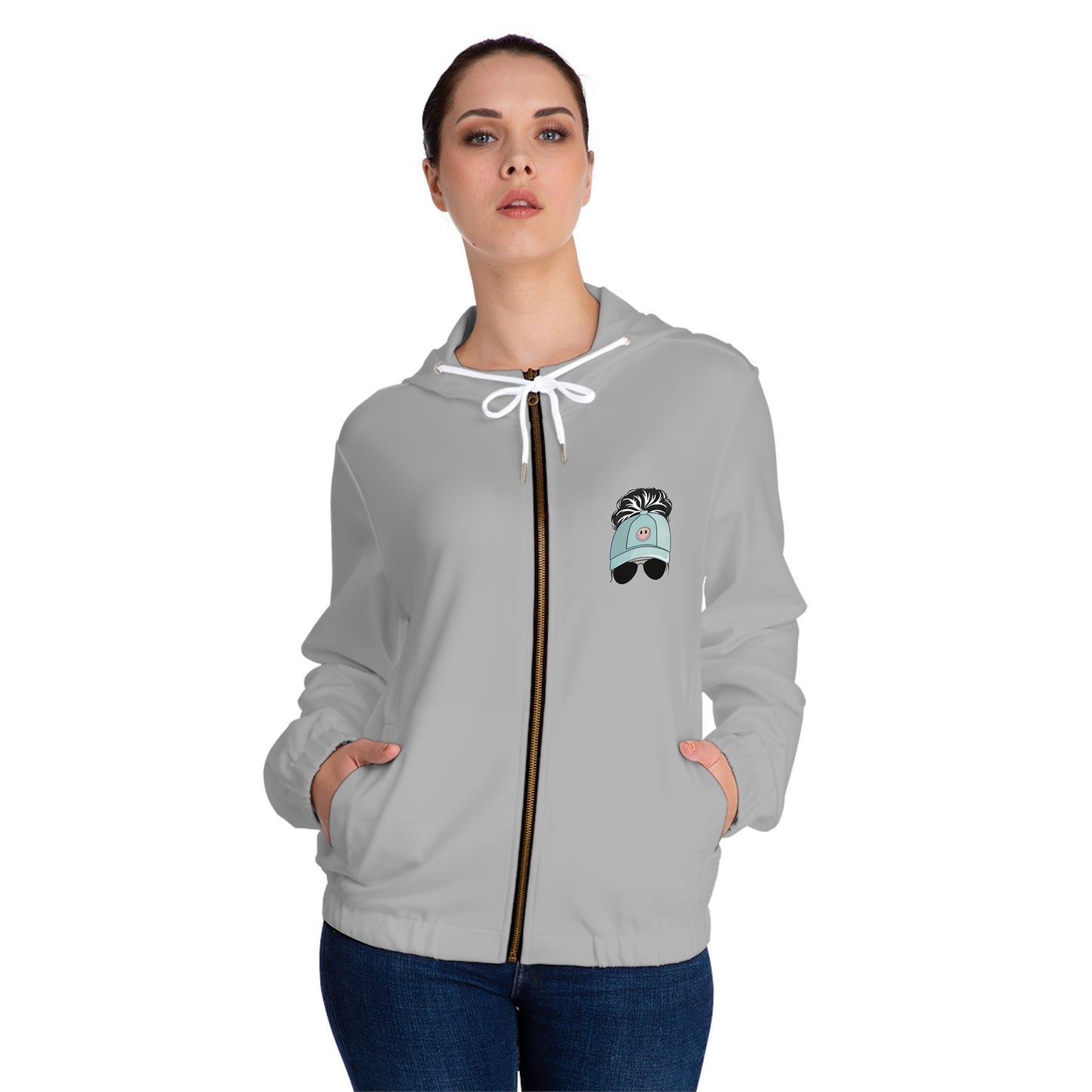 Mom Life Print Women Full-Zip Hoodie (AOP)