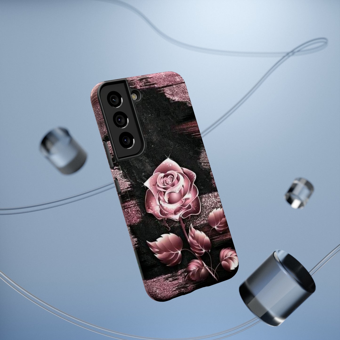 Pink Rose Print Impact-Resistant Cases