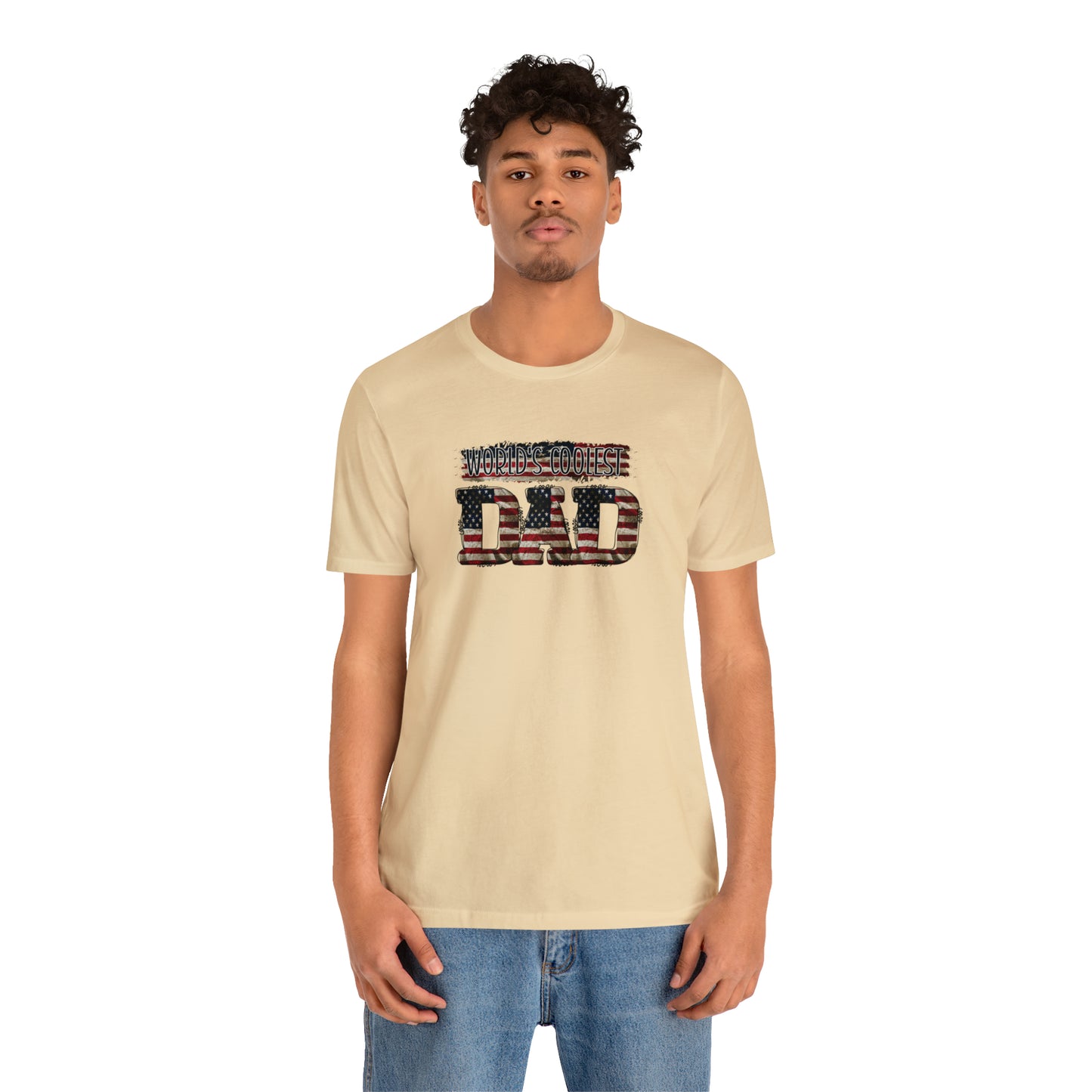 Worlds Coolest Dad Print Jersey Short Sleeve Tee