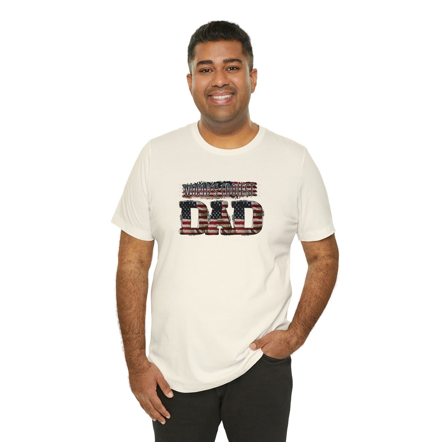 Worlds Coolest Dad Print Jersey Short Sleeve Tee