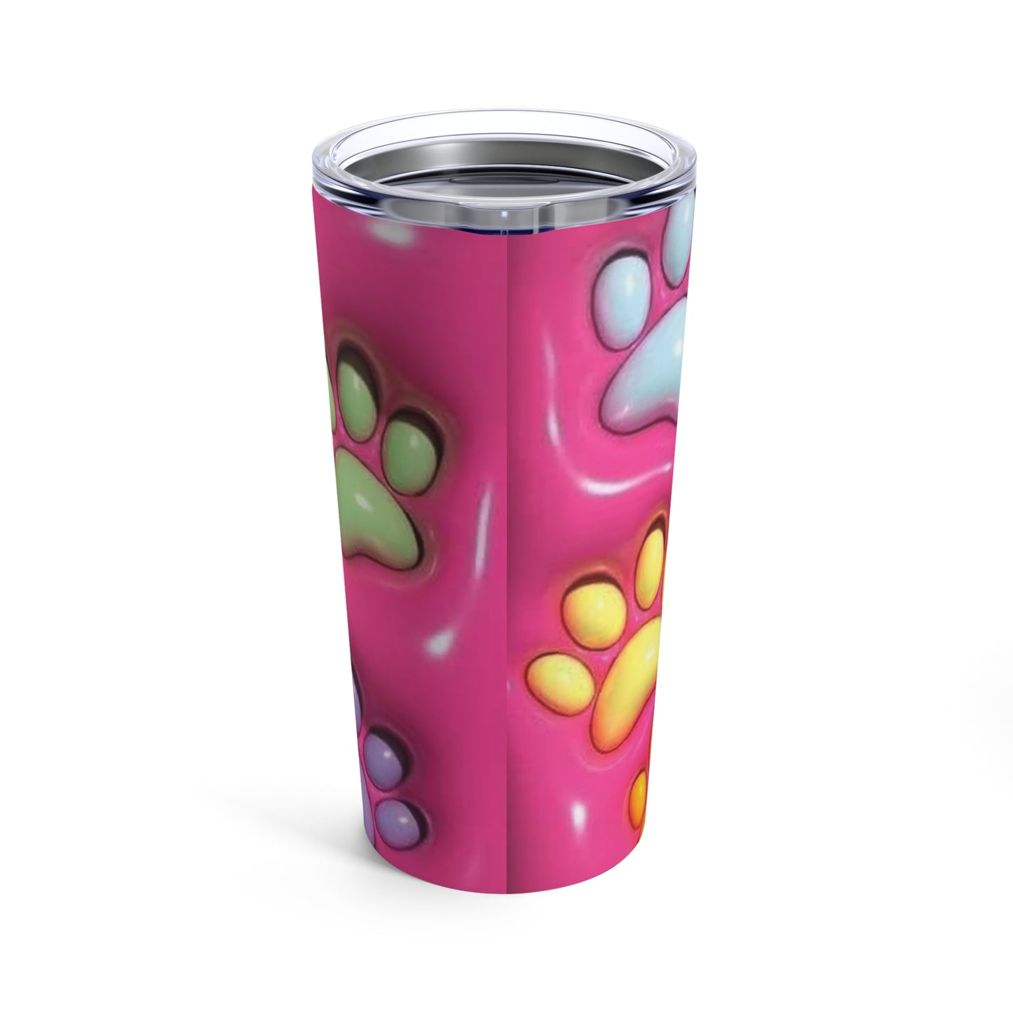 Fur Mom, Multi Colored Sunflower Print, Skinny Steel Tumbler with Straw, 20oz