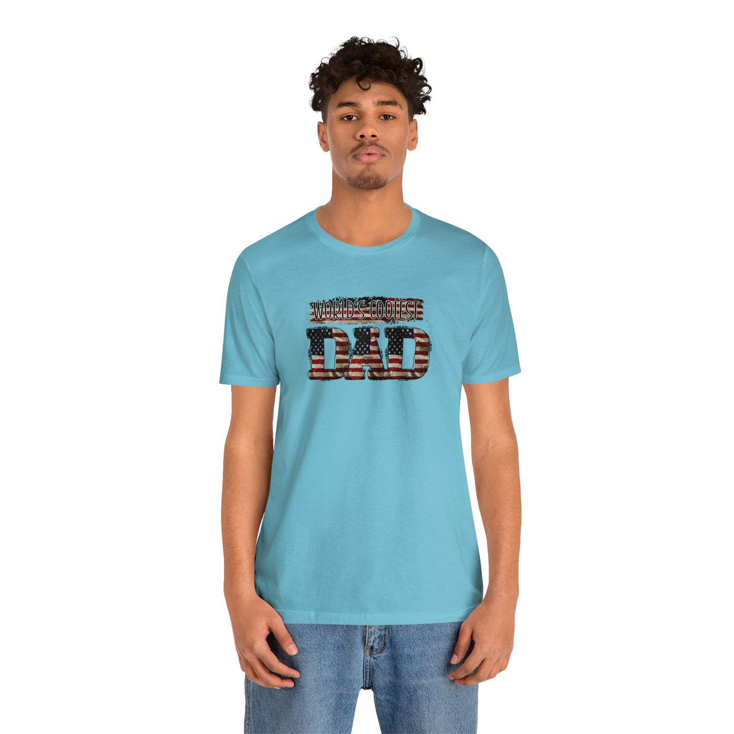 Worlds Coolest Dad Print Jersey Short Sleeve Tee