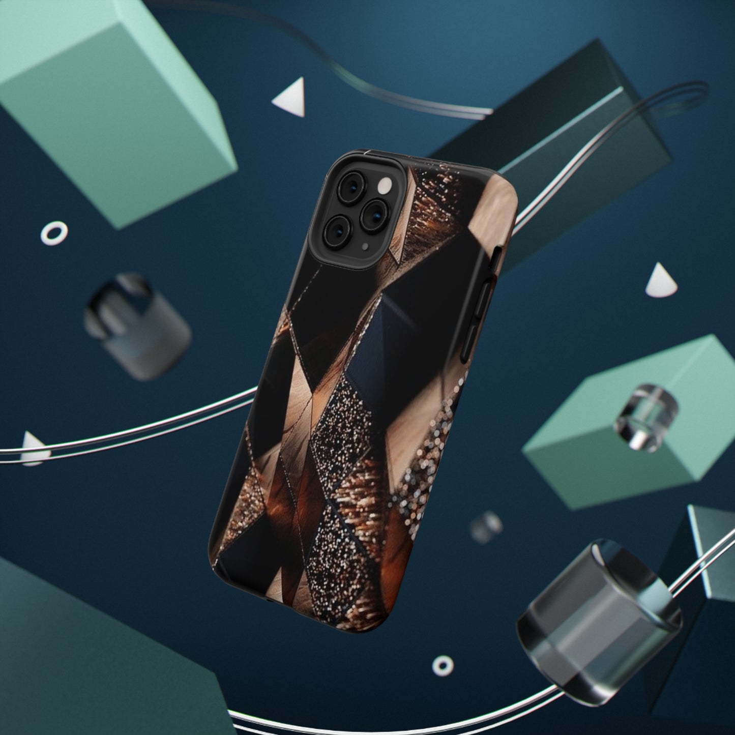 Black/Gold Print Impact-Resistant Cases