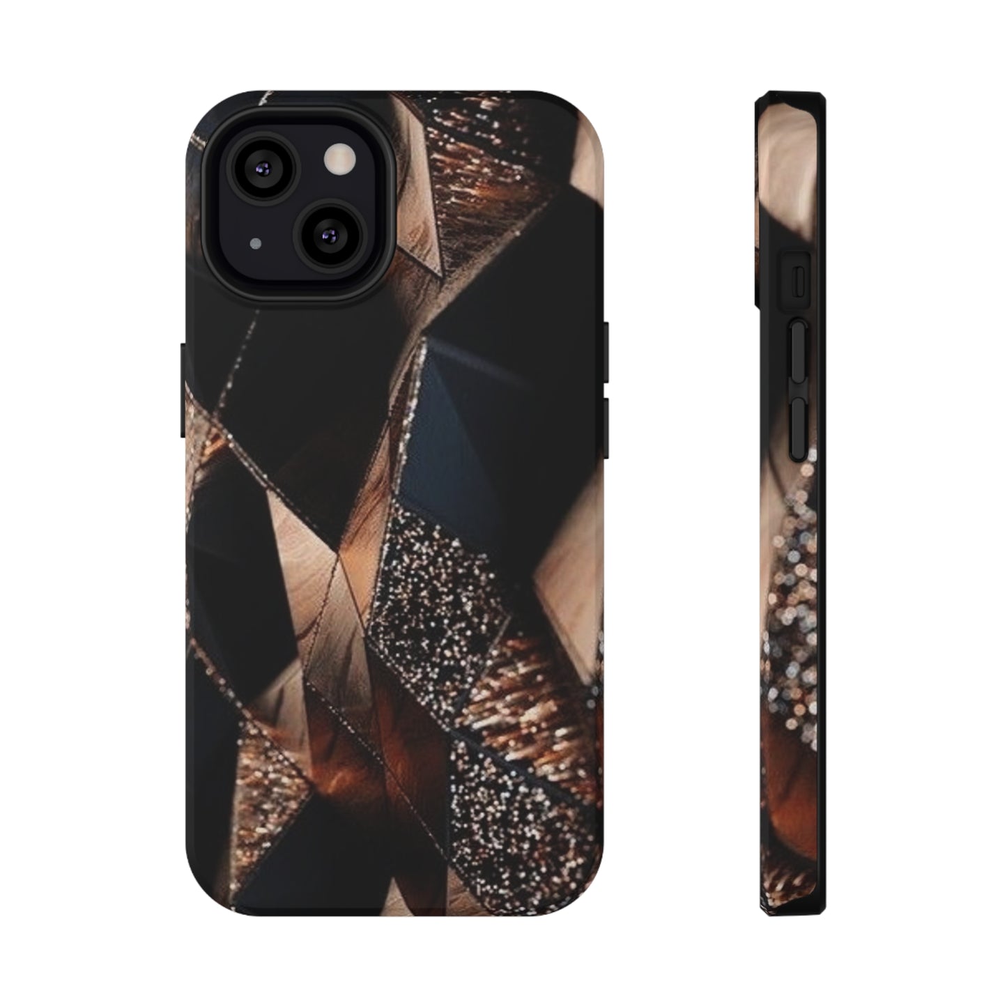 Black/Gold Print Impact-Resistant Cases