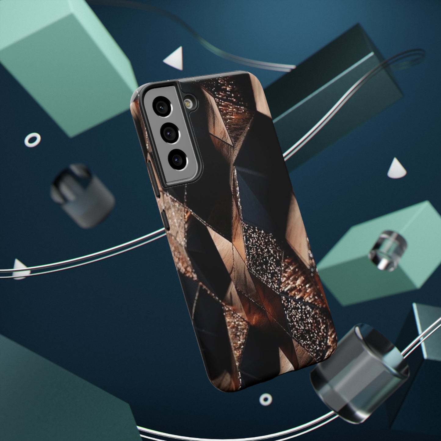 Black/Gold Print Impact-Resistant Cases