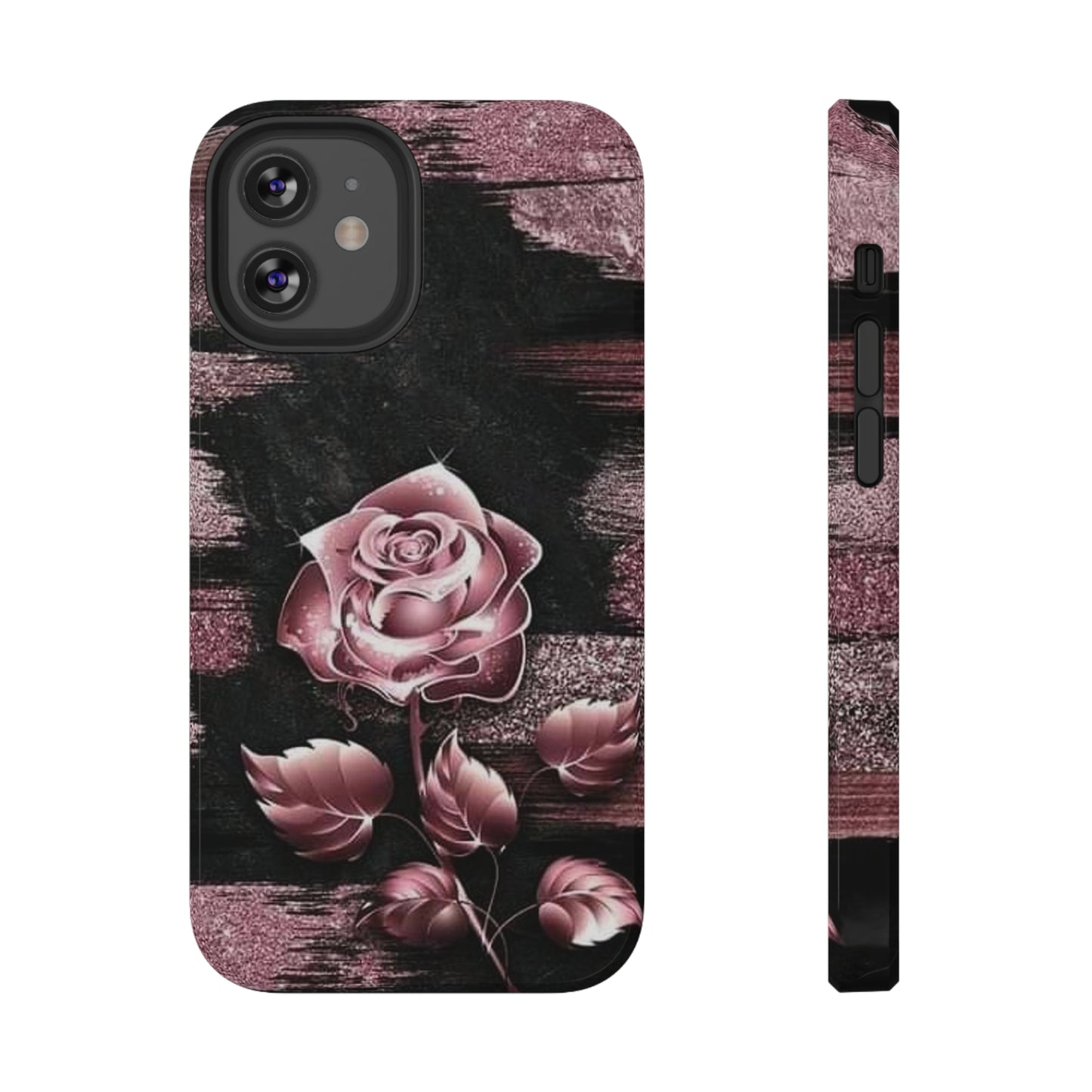 Pink Rose Print Impact-Resistant Cases