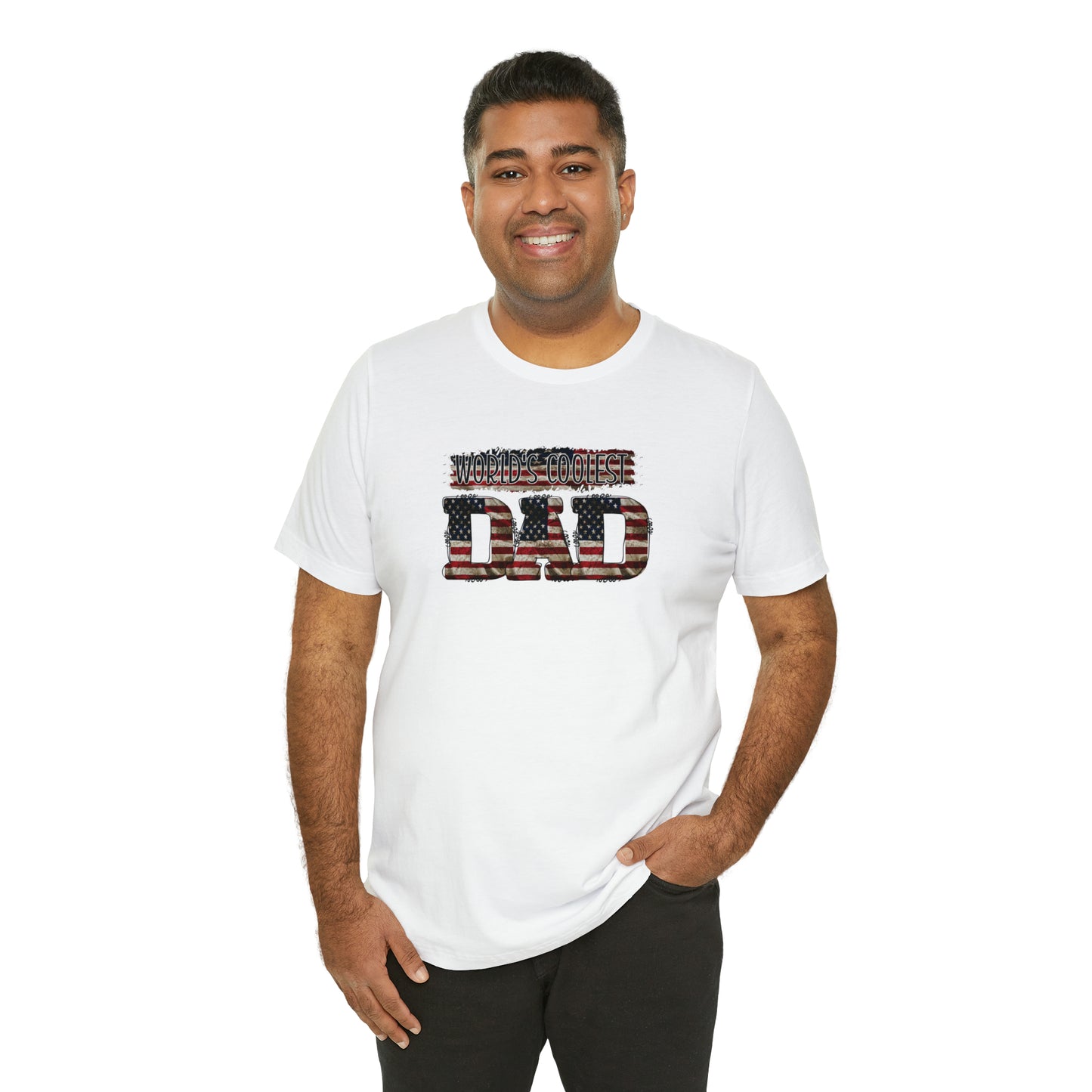 Worlds Coolest Dad Print Jersey Short Sleeve Tee
