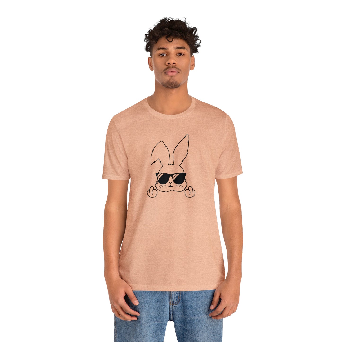 Flipping Bunny Print Jersey Short Sleeve Tee