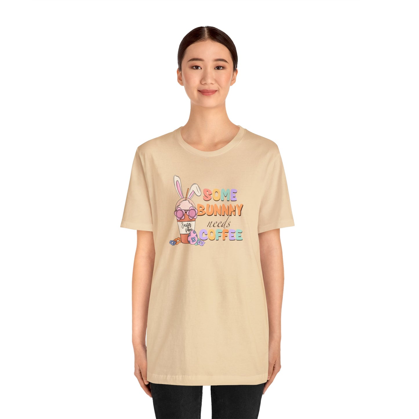 Some Bunny Needs Coffee Print Jersey Short Sleeve Tee
