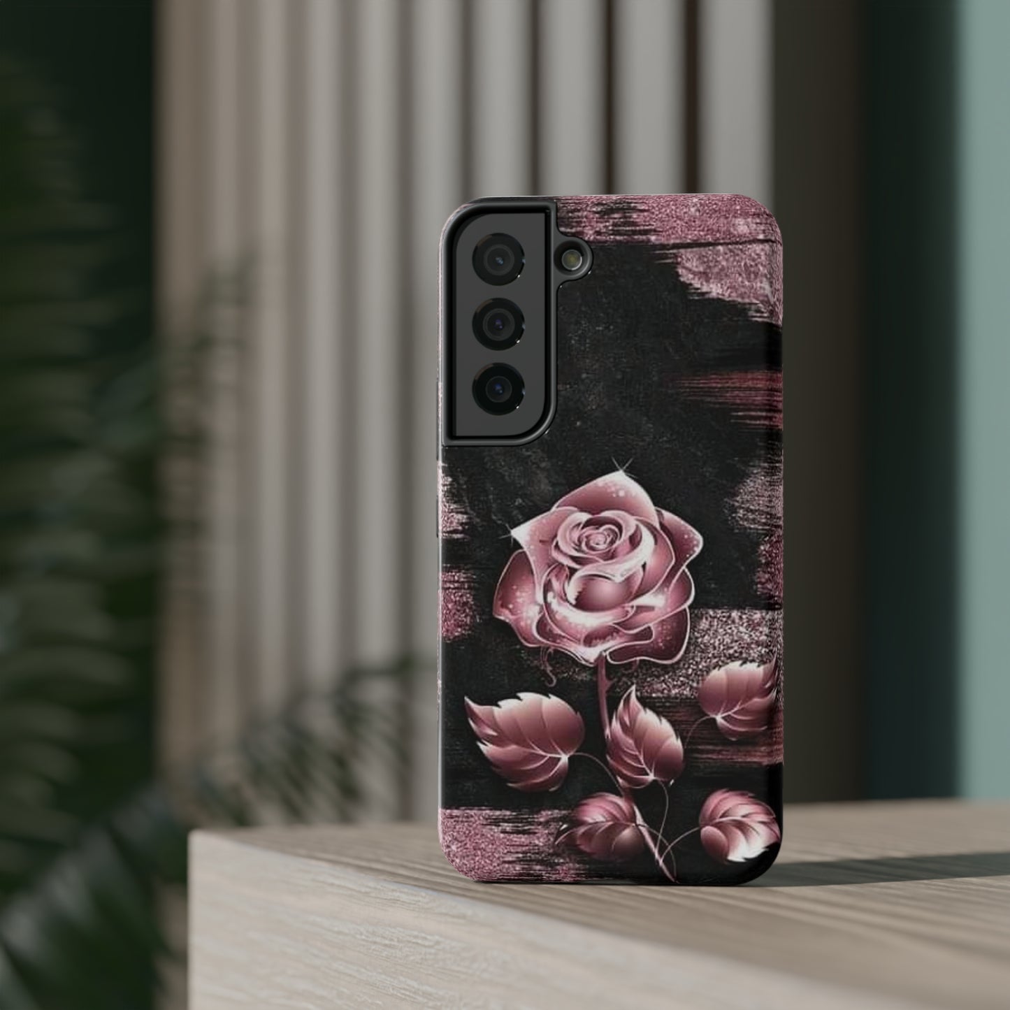 Pink Rose Print Impact-Resistant Cases