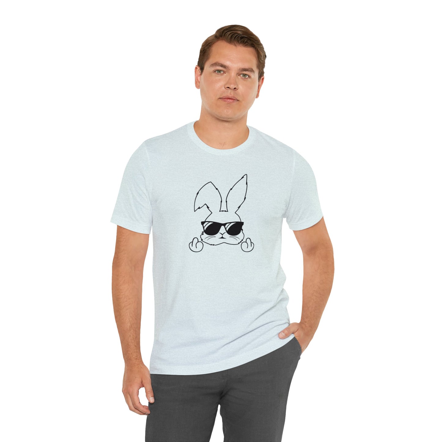 Flipping Bunny Print Jersey Short Sleeve Tee