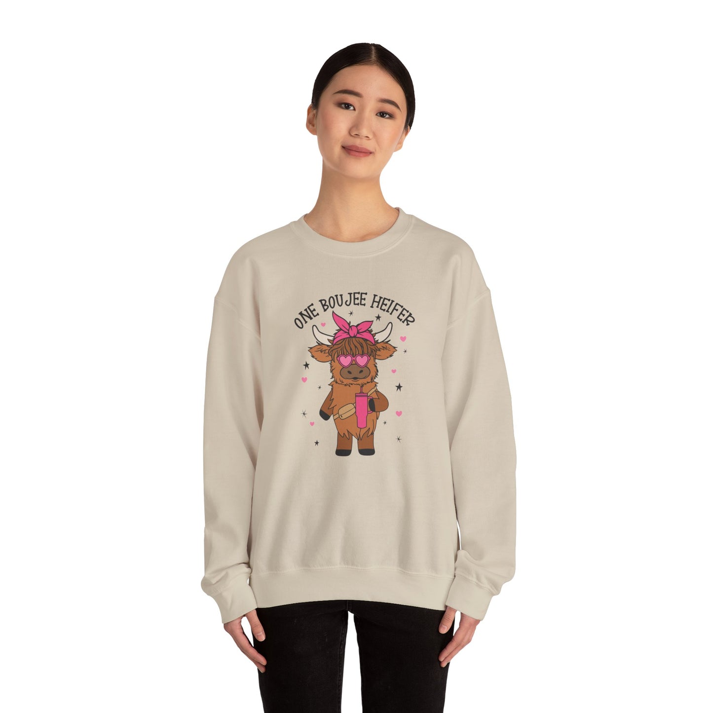 One Bougie Heifer, Unisex Heavy Blend™ Crewneck Sweatshirt