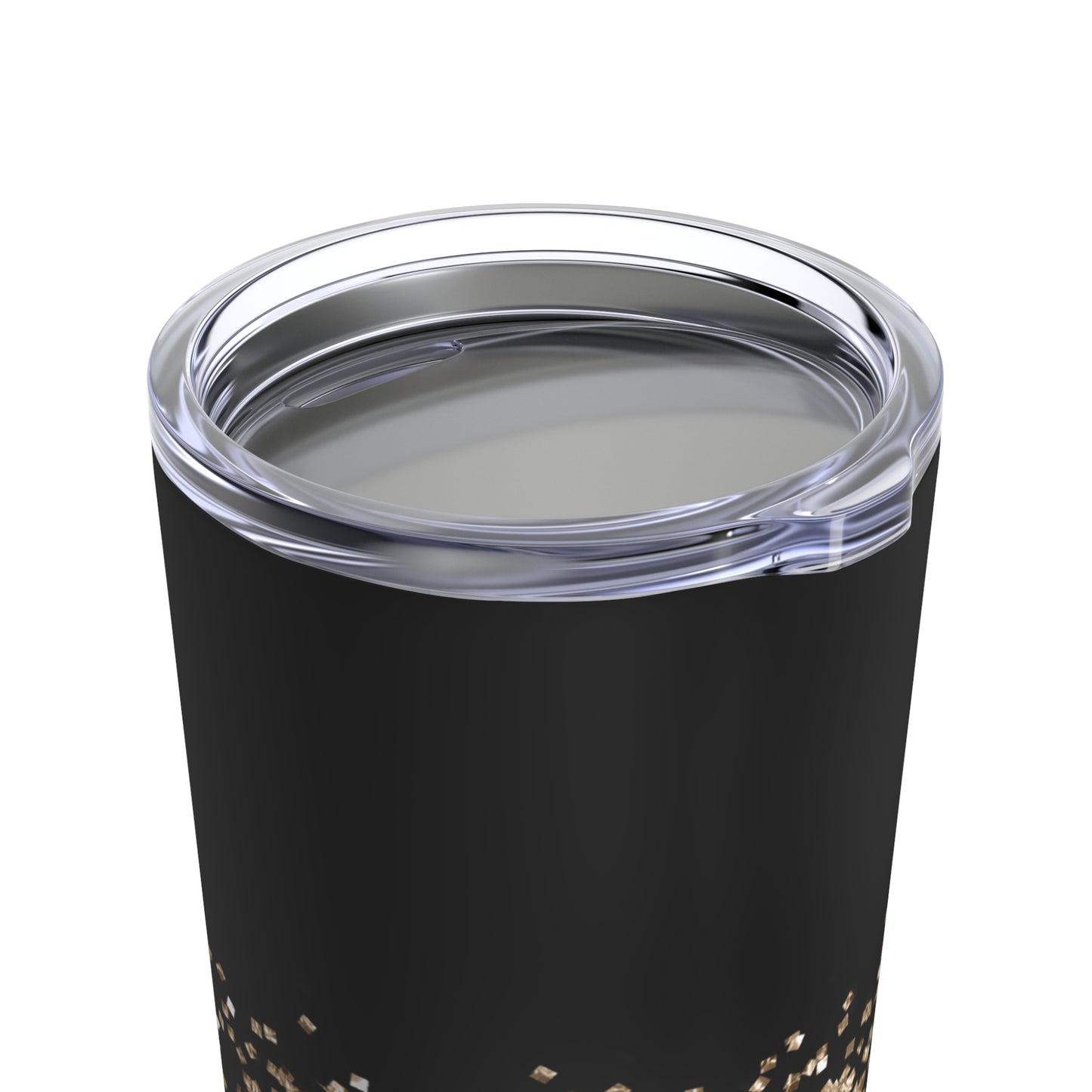 Black Gold Leopard Skinny Steel Tumbler with Straw, 20oz