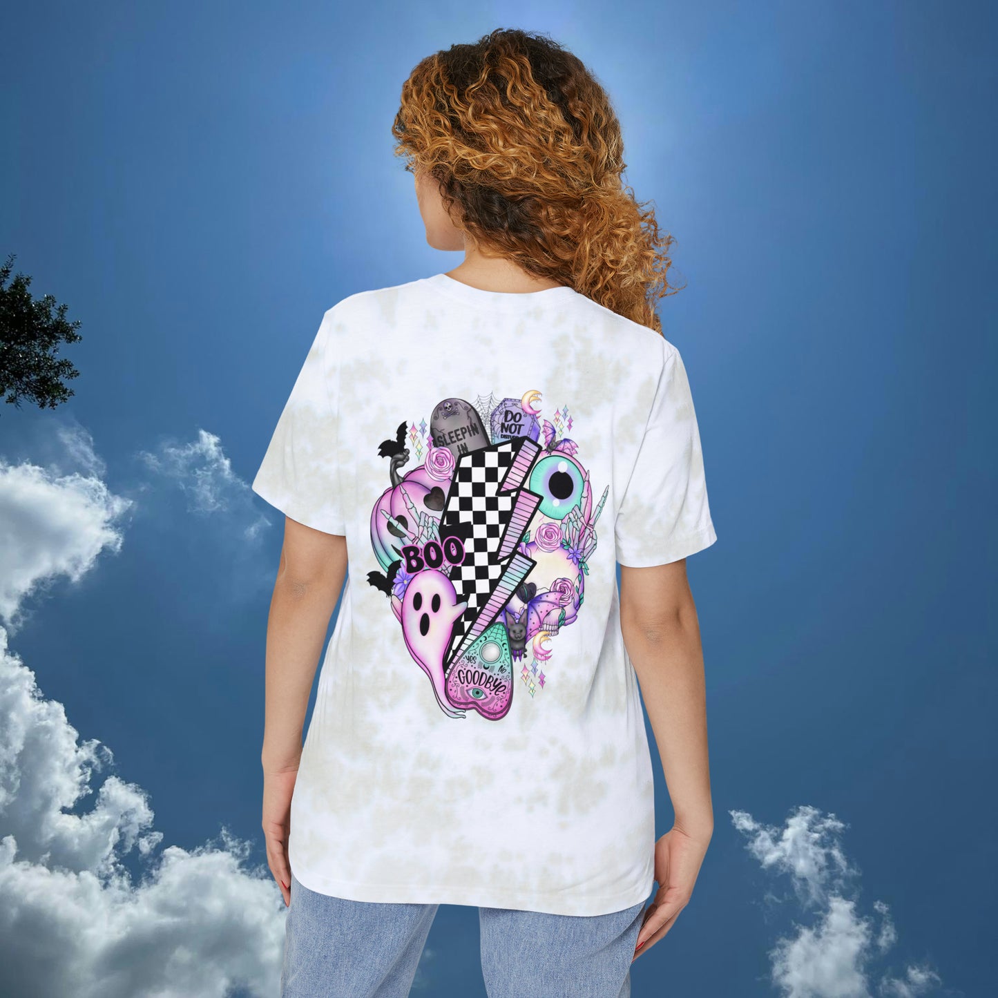 Spooky Vibes Unisex FWD Fashion Tie-Dyed T-Shirt