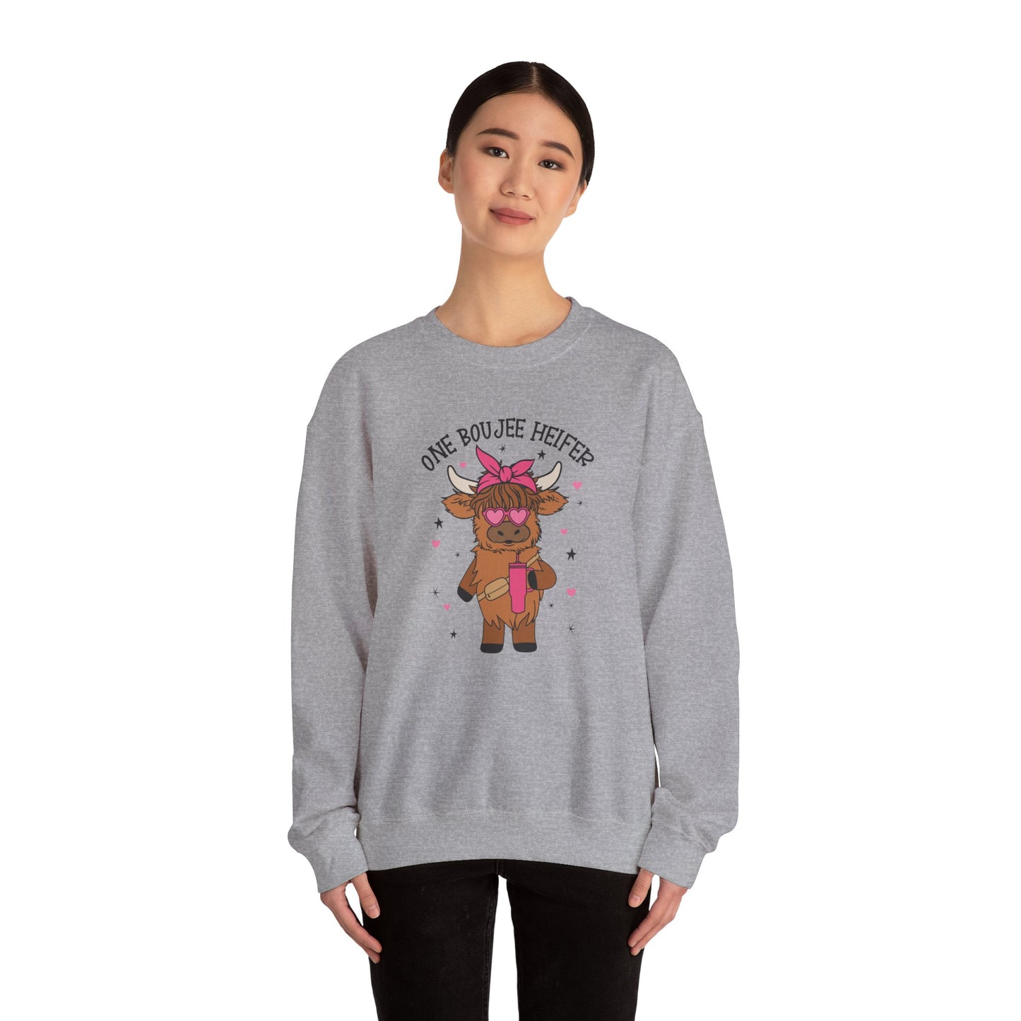 One Bougie Heifer, Unisex Heavy Blend™ Crewneck Sweatshirt