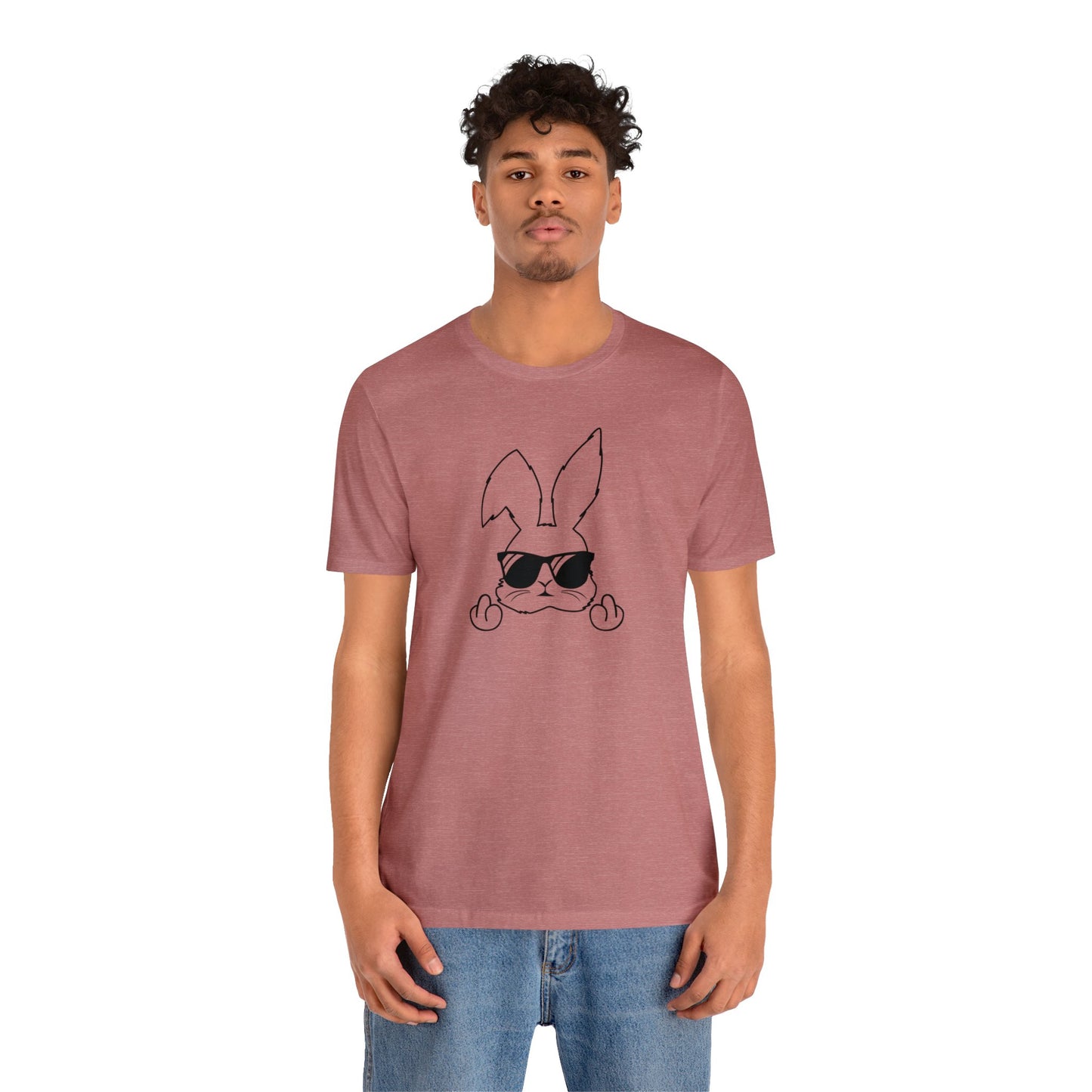 Flipping Bunny Print Jersey Short Sleeve Tee