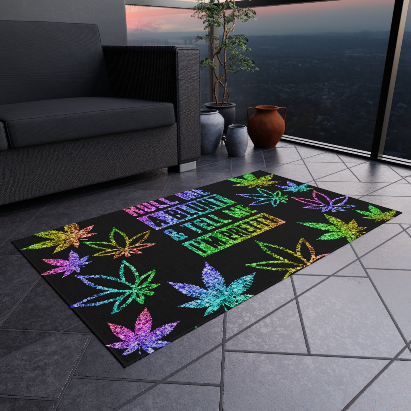 Roll Me One Print Outdoor Rug