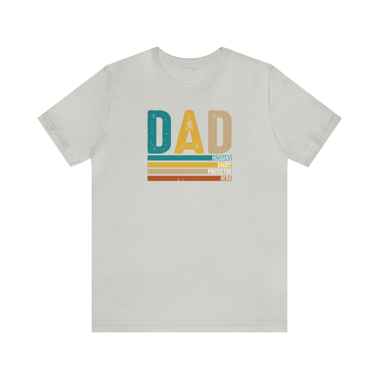 Dad, Husband, Daddy, Protector, Hero Print Jersey Short Sleeve Tee