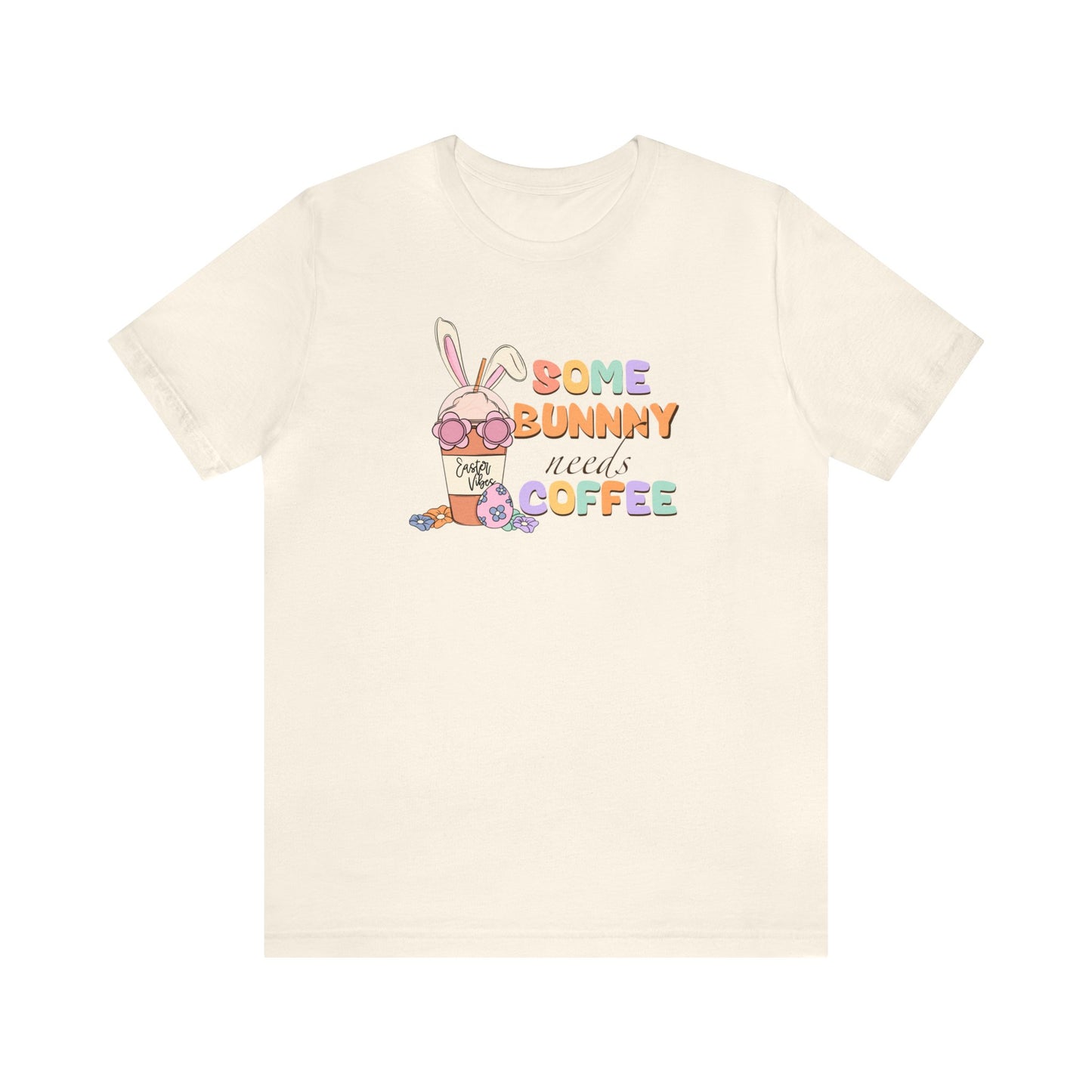 Some Bunny Needs Coffee Print Jersey Short Sleeve Tee