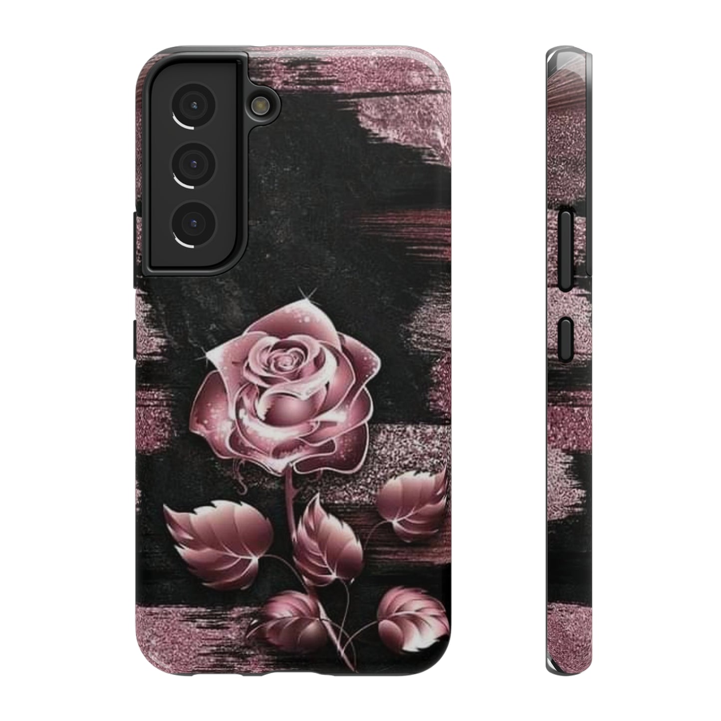 Pink Rose Print Impact-Resistant Cases