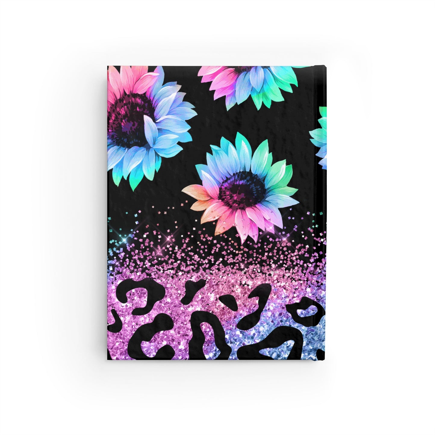 Leopard Sunflower Print Hardcover Journal - Ruled Line