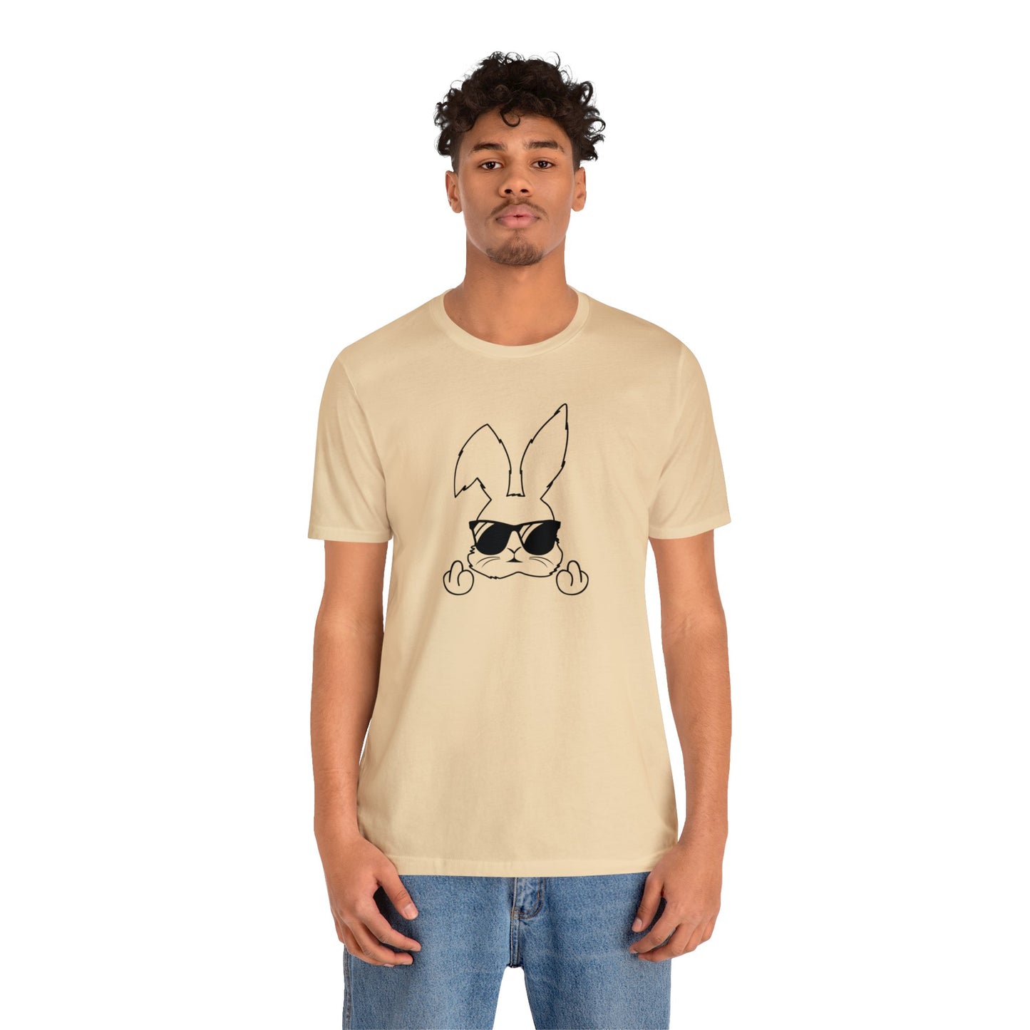 Flipping Bunny Print Jersey Short Sleeve Tee