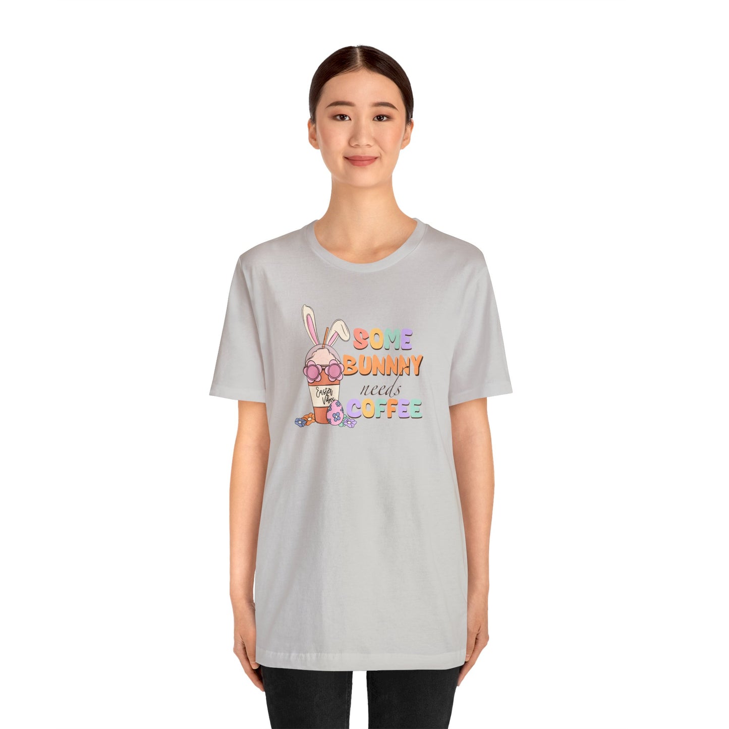Some Bunny Needs Coffee Print Jersey Short Sleeve Tee