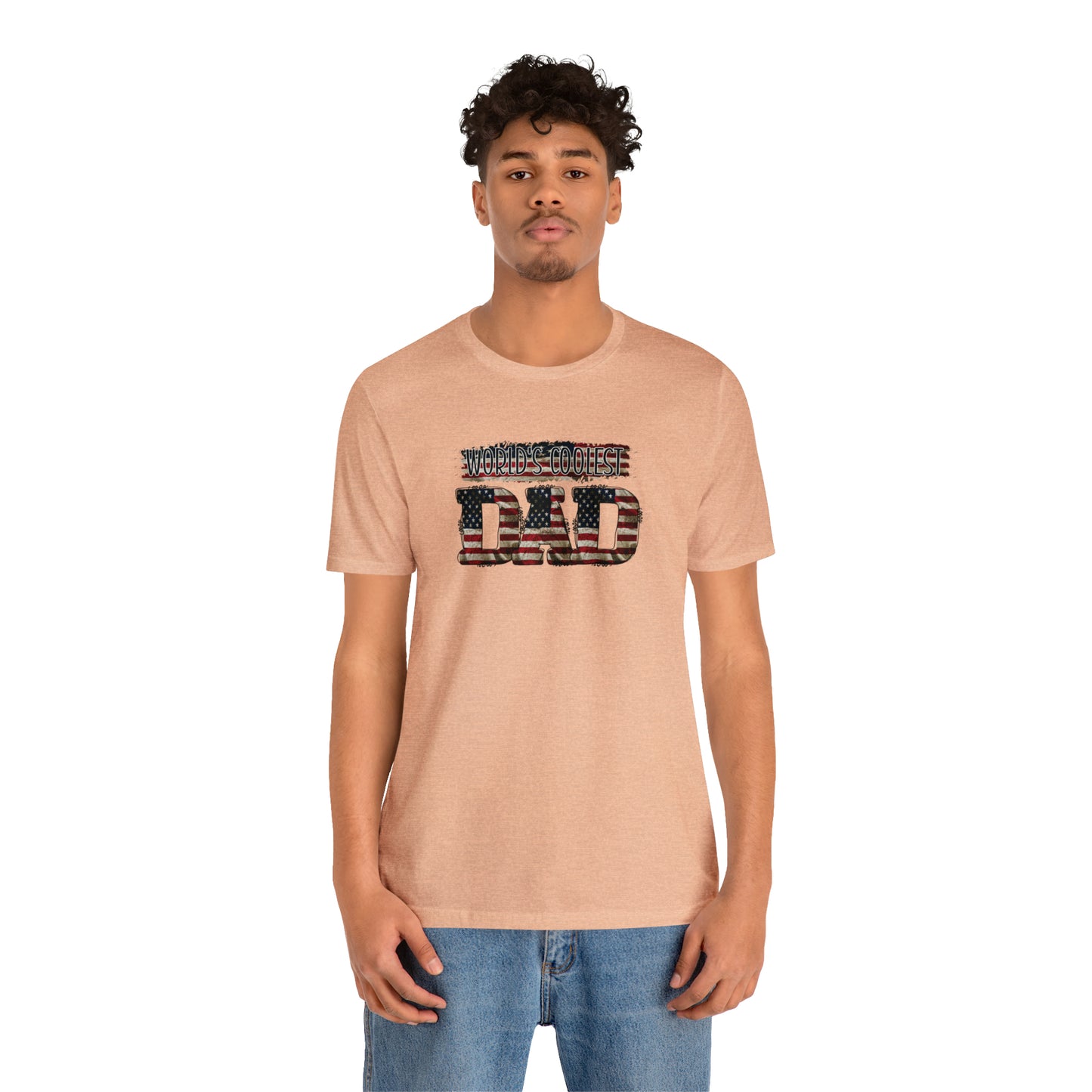 Worlds Coolest Dad Print Jersey Short Sleeve Tee