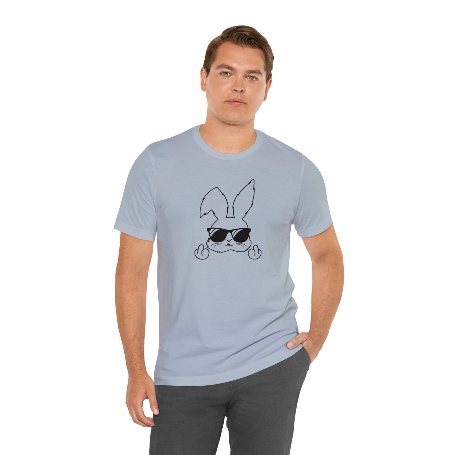 Flipping Bunny Print Jersey Short Sleeve Tee