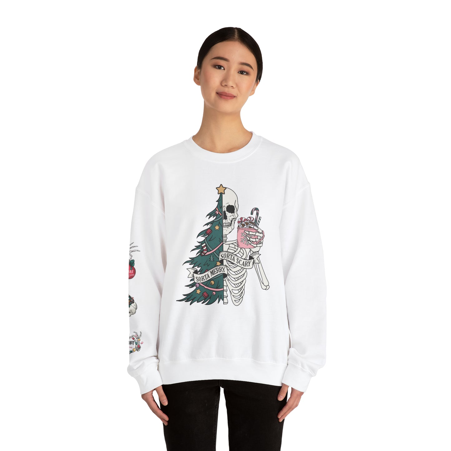 Kinda Merry Kinda Scary, Unisex Heavy Blend™ Crewneck Sweatshirt