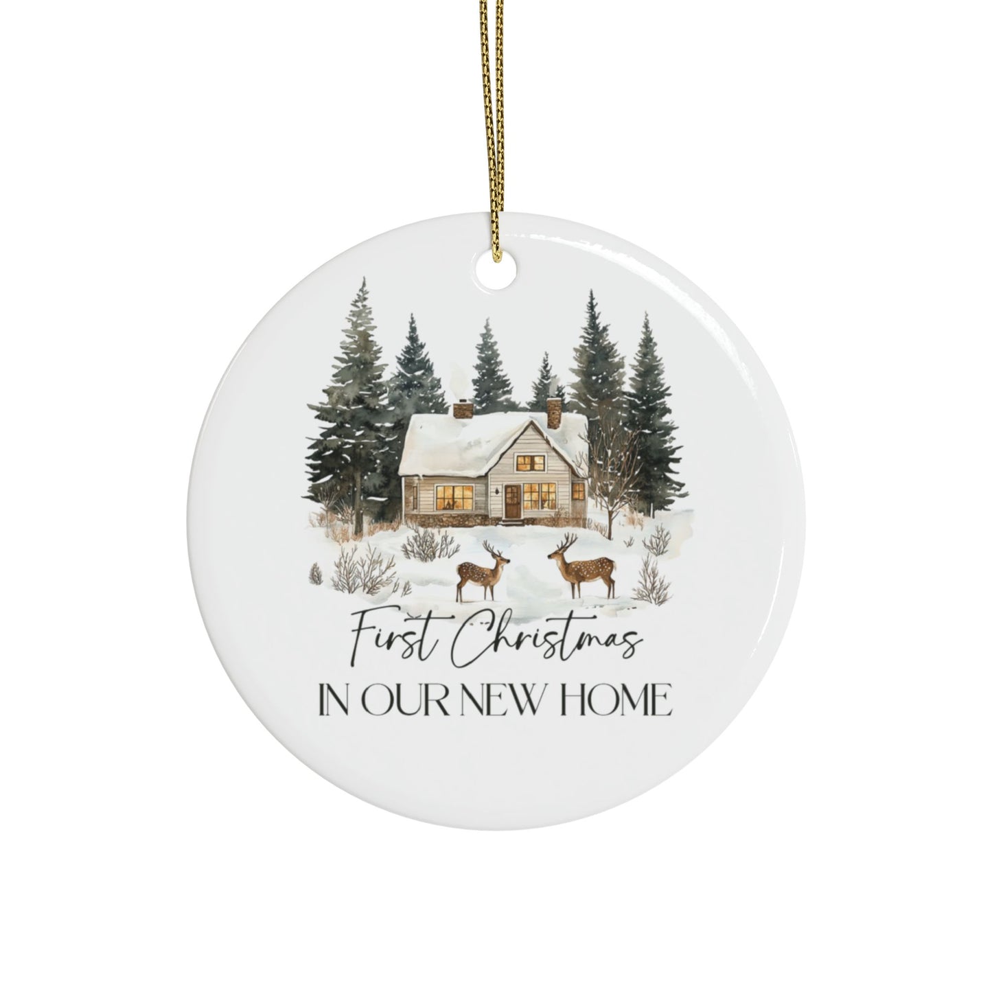 Ceramic Ornaments - Our First Home 2024 Evergreens
