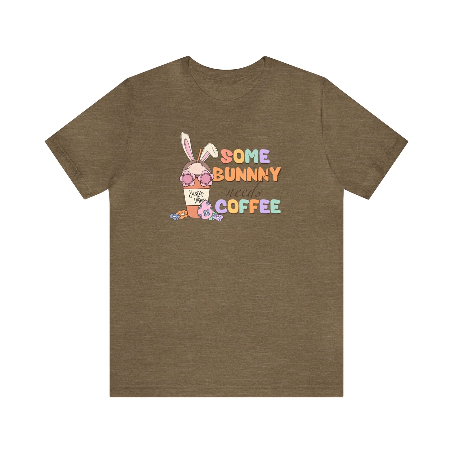Some Bunny Needs Coffee Print Jersey Short Sleeve Tee