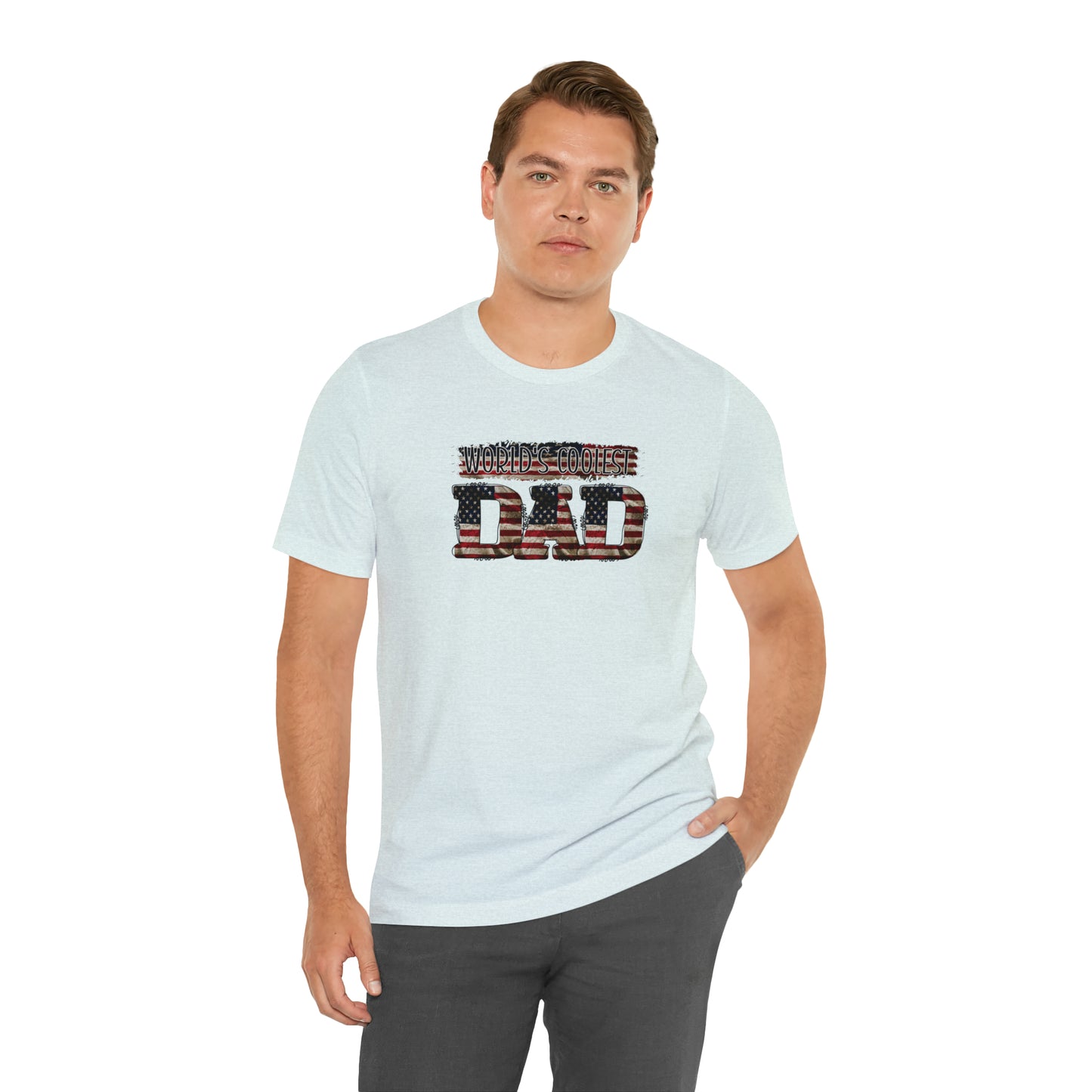 Worlds Coolest Dad Print Jersey Short Sleeve Tee
