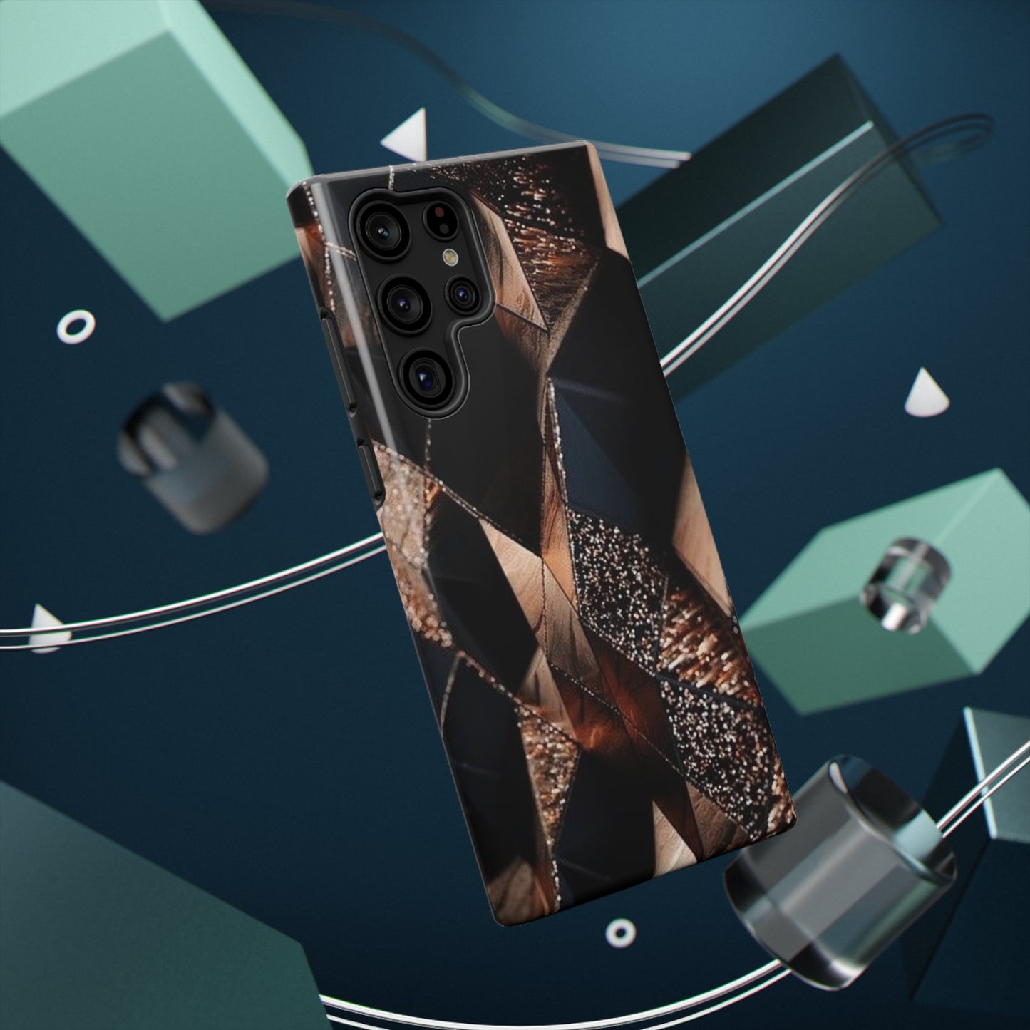 Black/Gold Print Impact-Resistant Cases