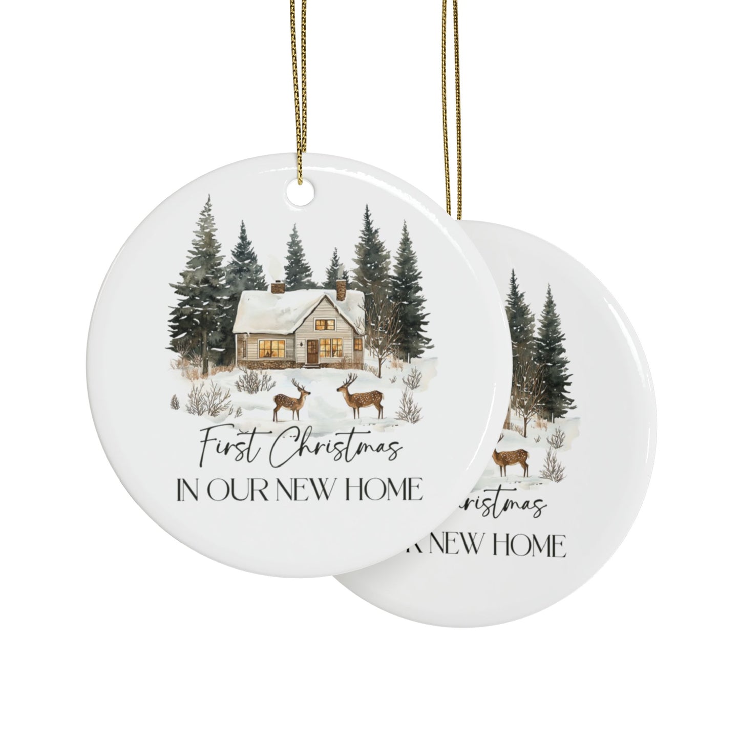 Ceramic Ornaments - Our First Home 2024 Evergreens