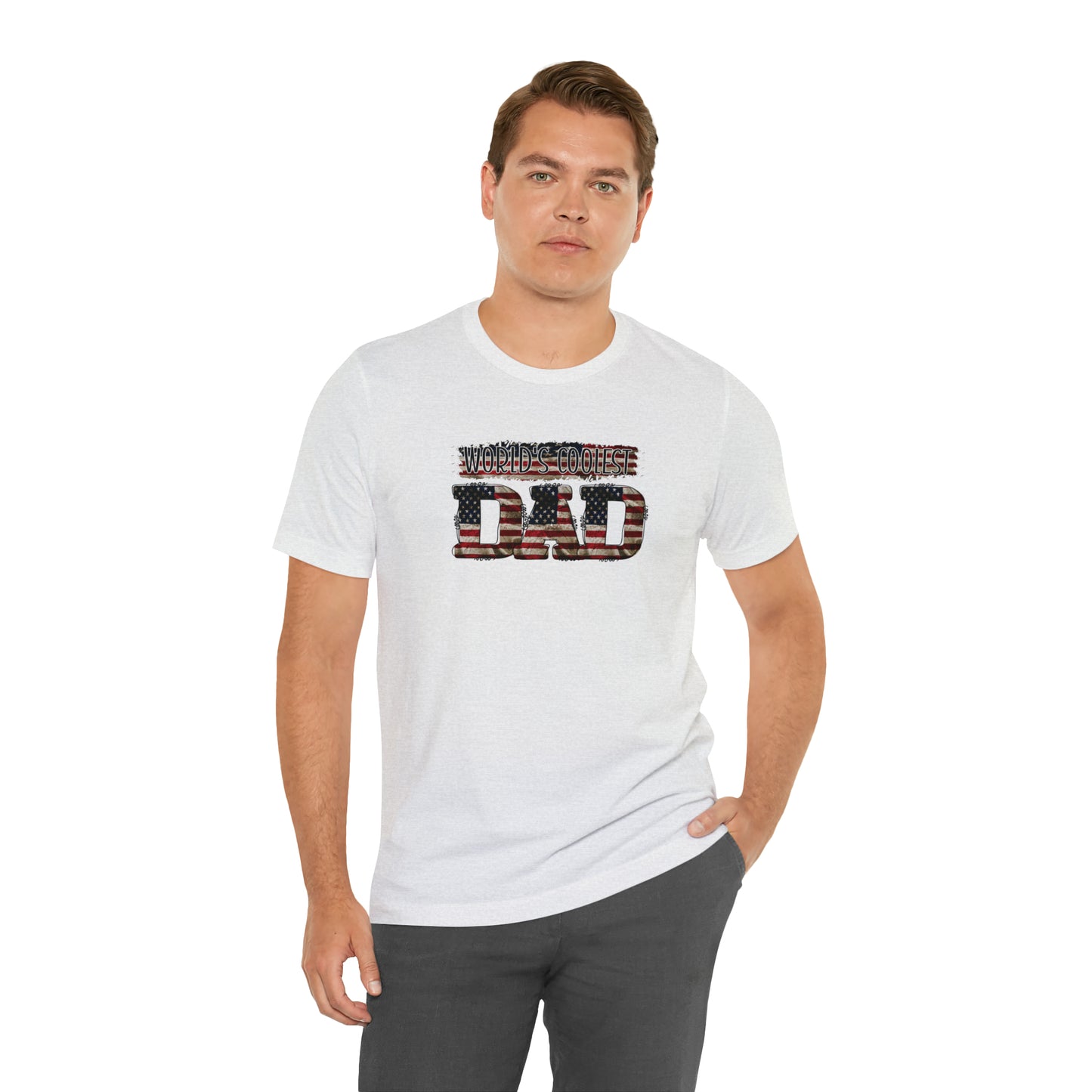 Worlds Coolest Dad Print Jersey Short Sleeve Tee