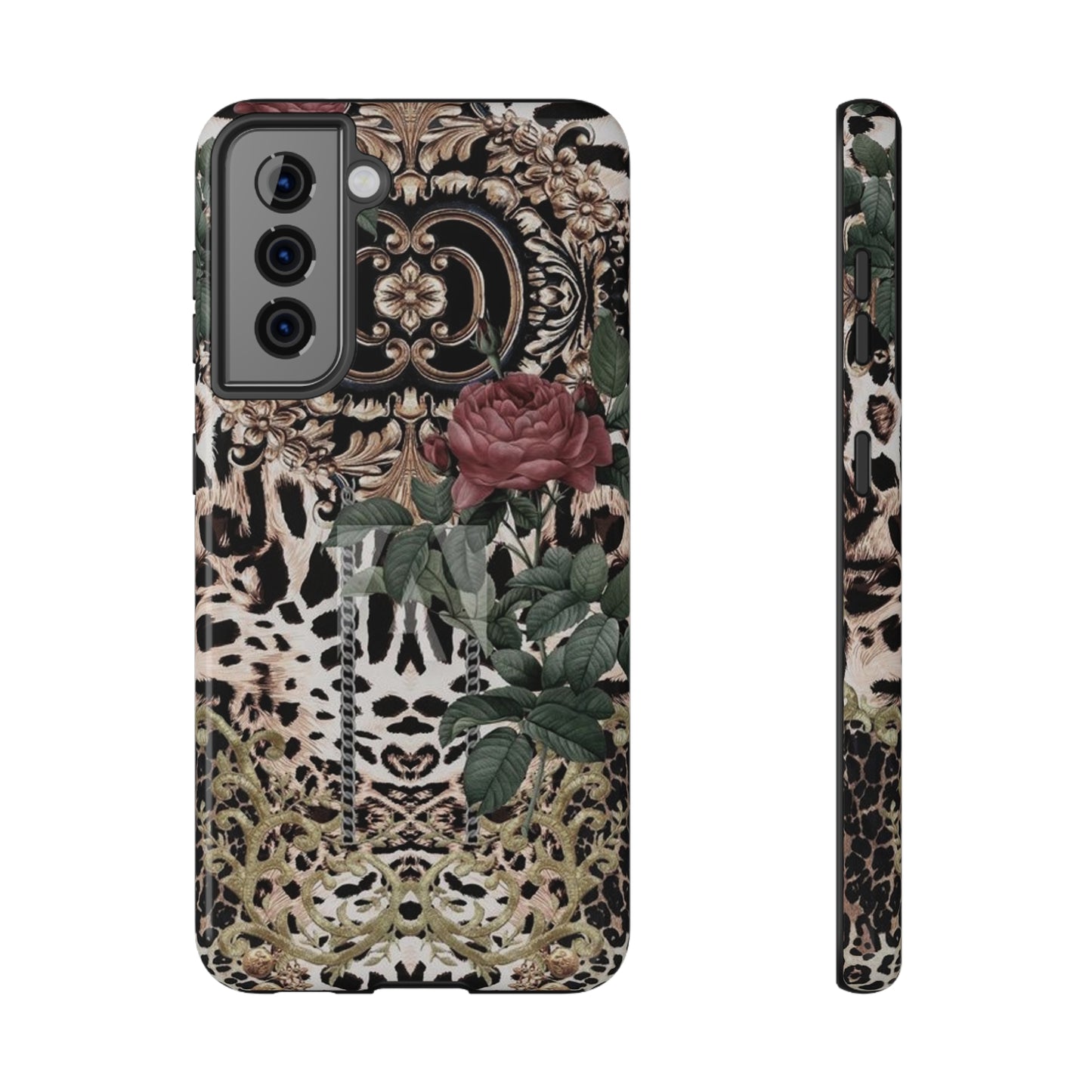Rose Leopard Print Impact-Resistant Cases
