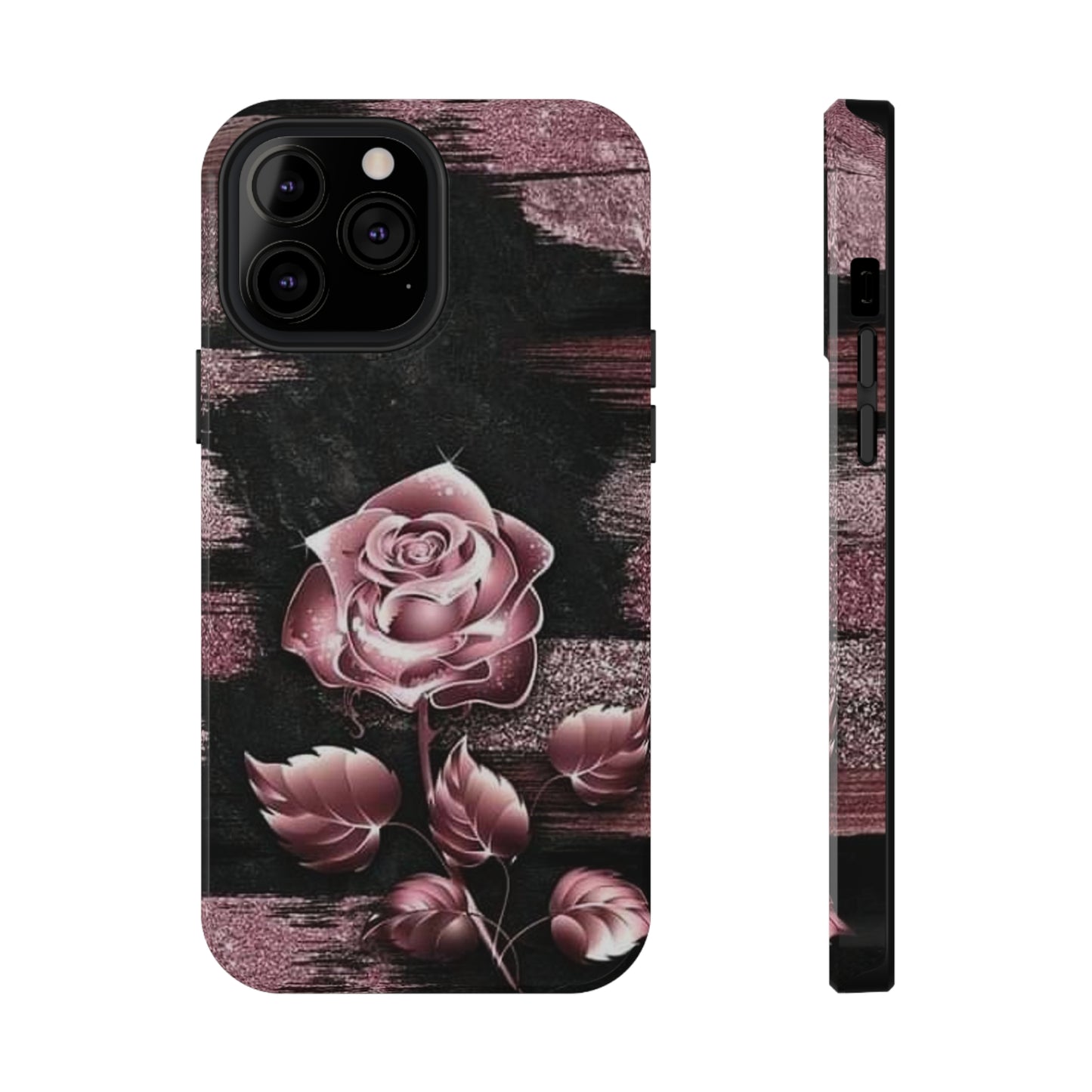 Pink Rose Print Impact-Resistant Cases