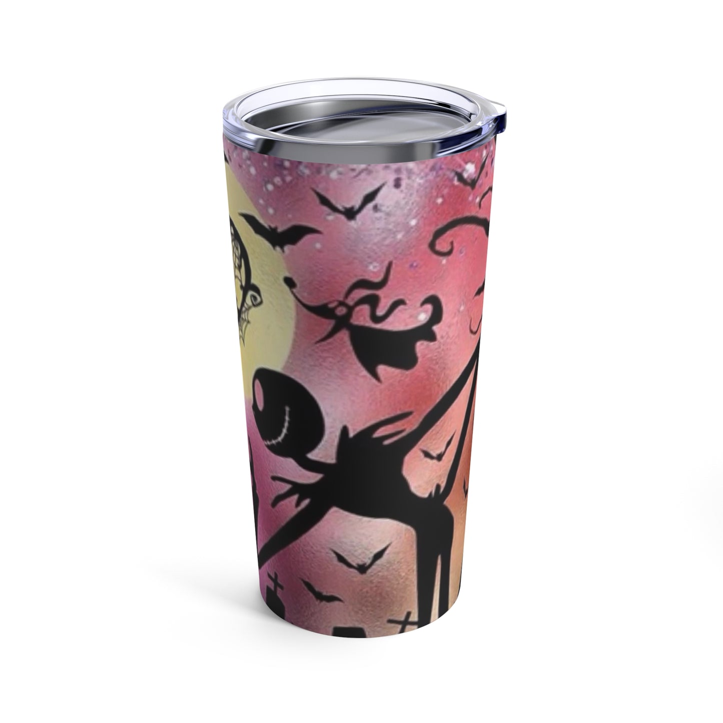 Jack and Sally, Skinny Steel Tumbler with Straw, 20oz