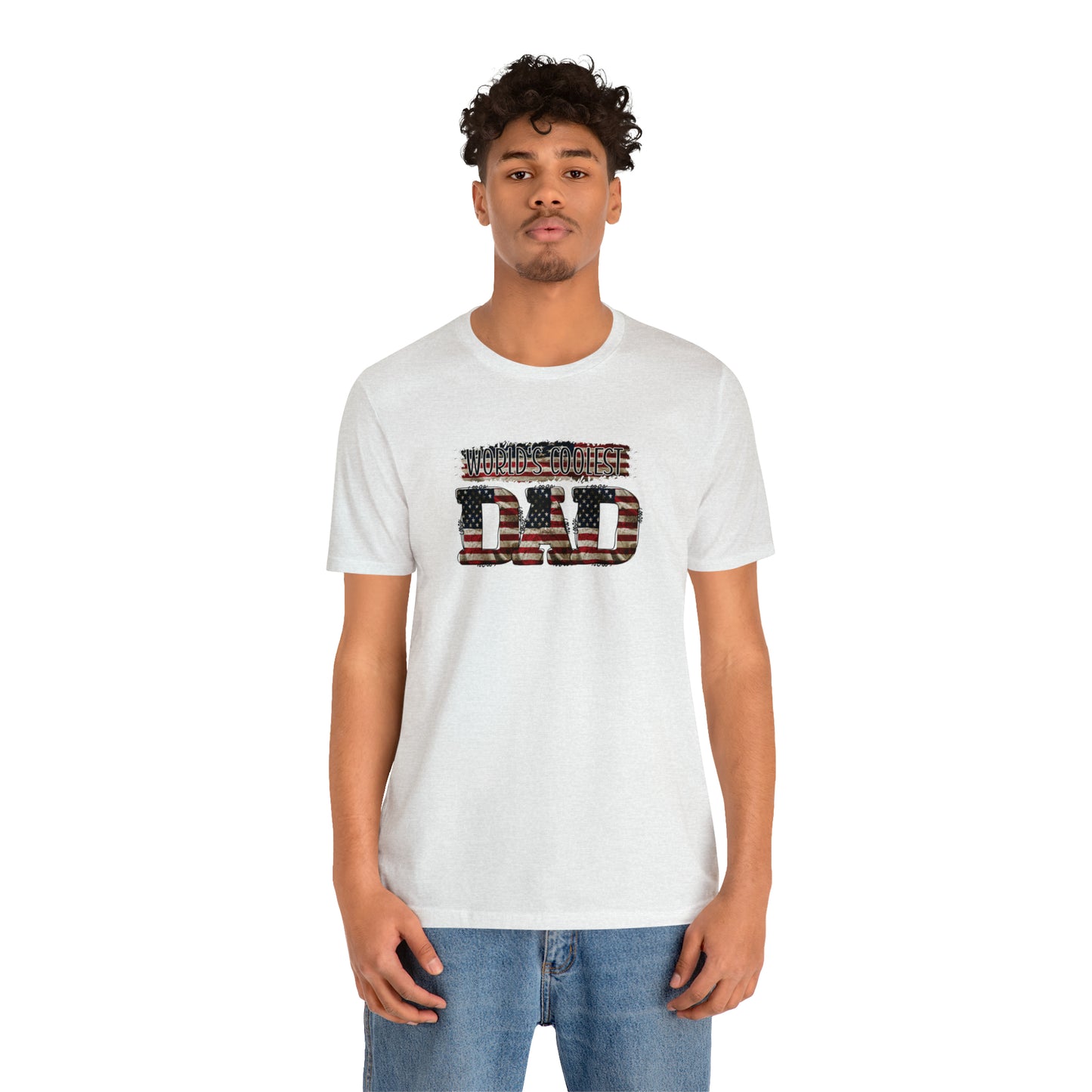 Worlds Coolest Dad Print Jersey Short Sleeve Tee