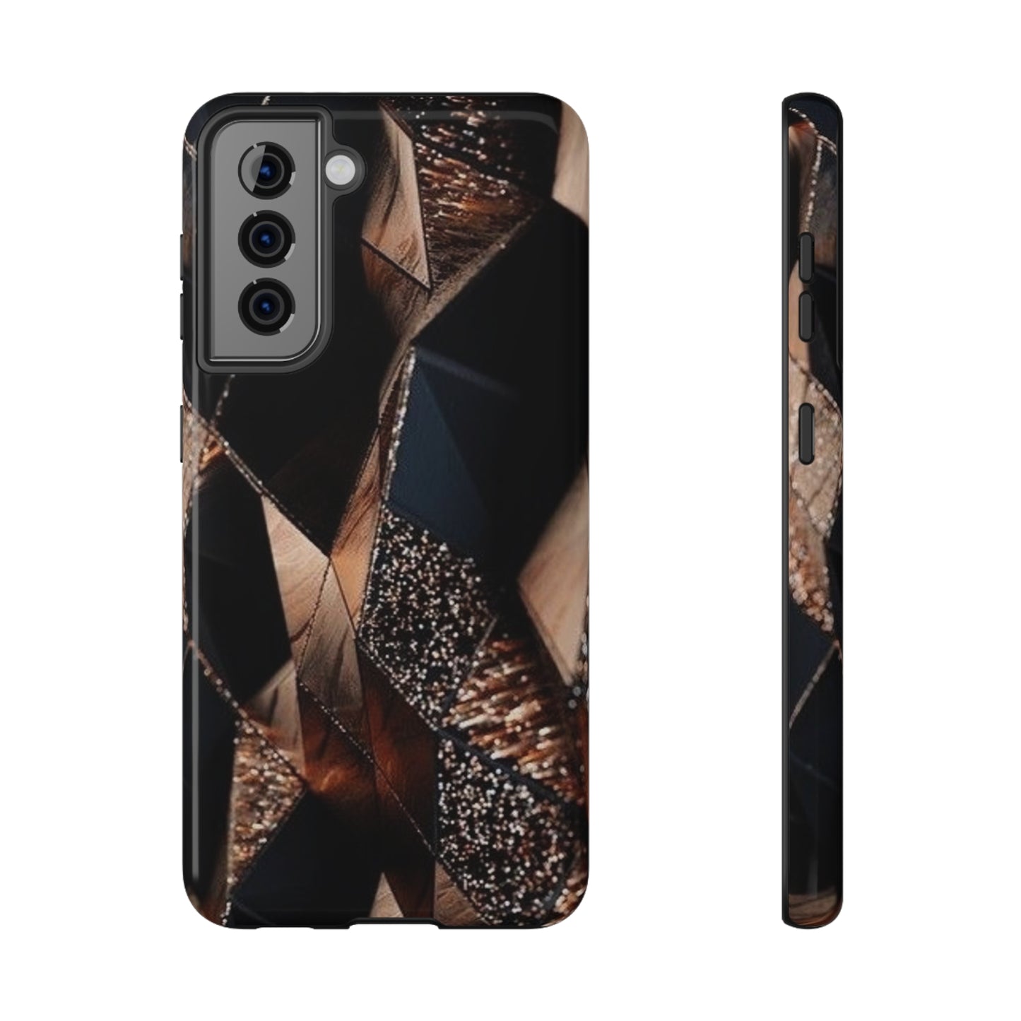 Black/Gold Print Impact-Resistant Cases