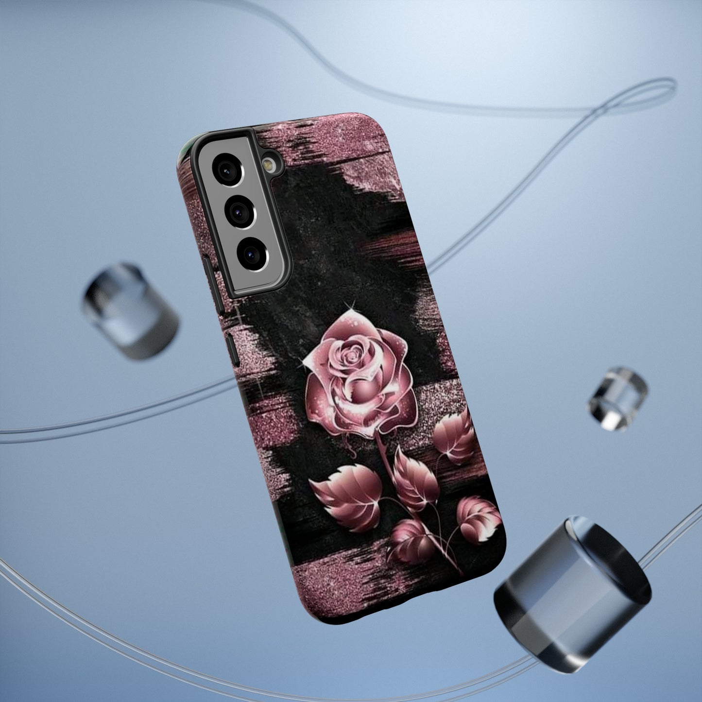 Pink Rose Print Impact-Resistant Cases