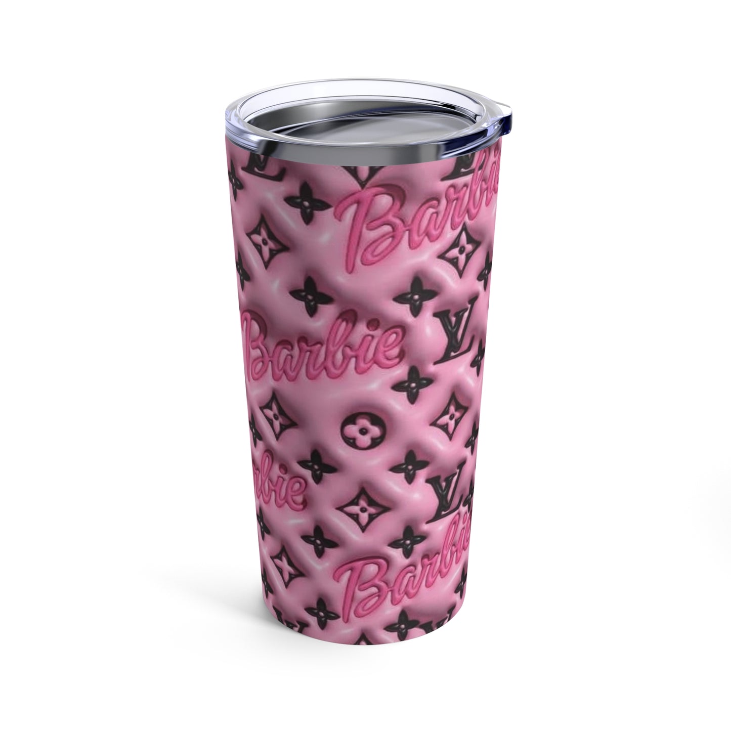 Pink Barbie Print, Skinny Steel Tumbler with Straw, 20oz