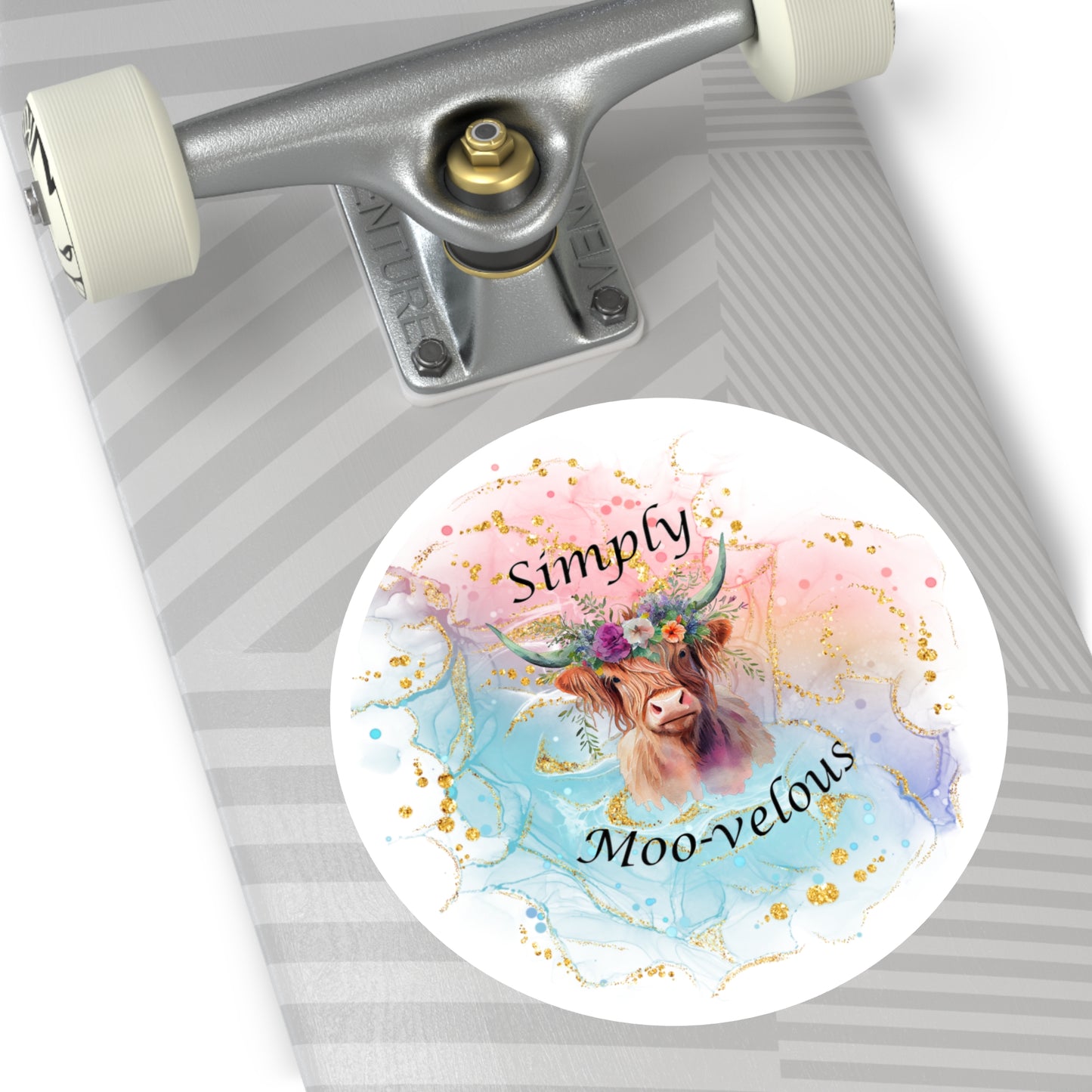 Simply Moo-Velous, Round Stickers, IndoorOutdoor