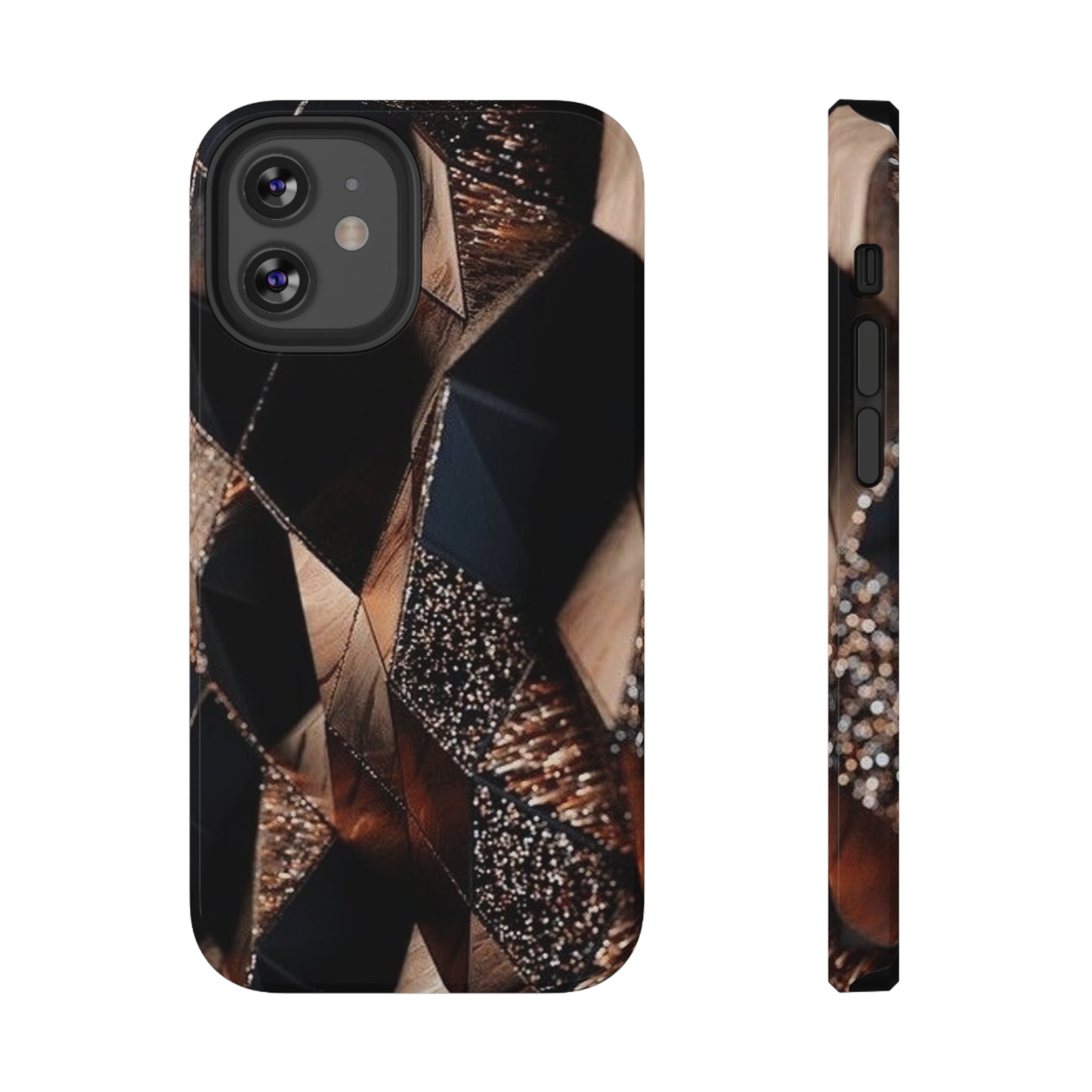 Black/Gold Print Impact-Resistant Cases