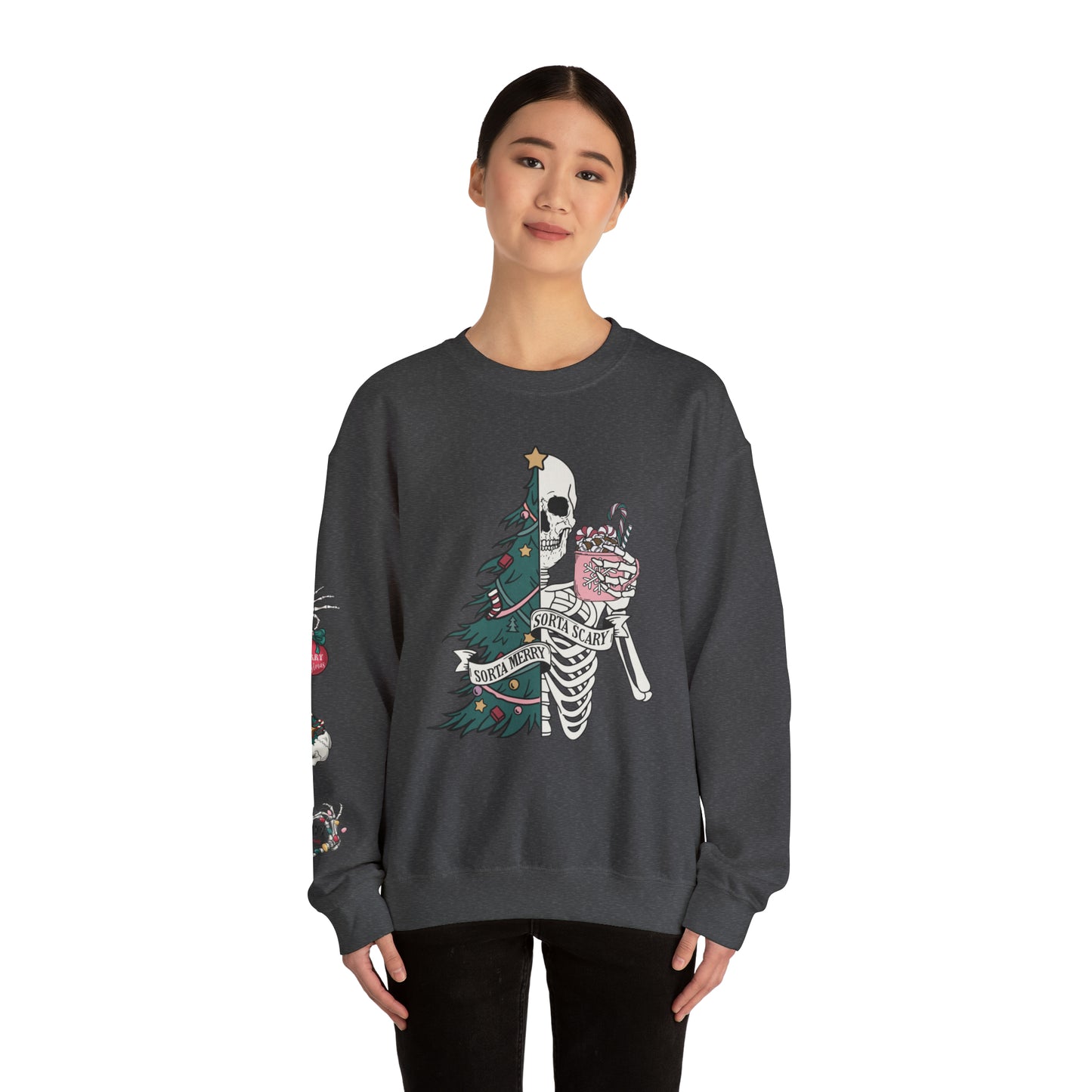 Kinda Merry Kinda Scary, Unisex Heavy Blend™ Crewneck Sweatshirt